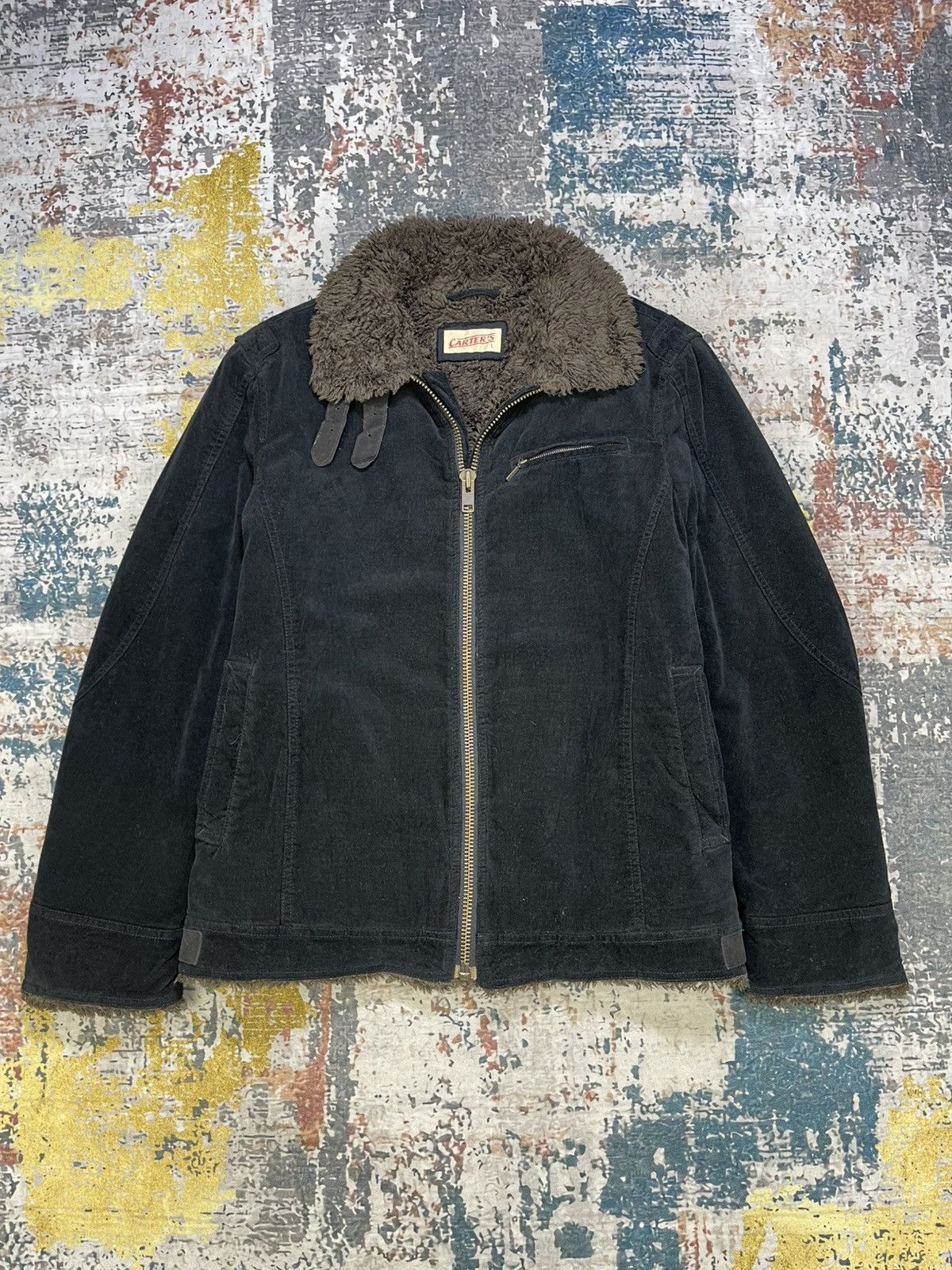 Vtg Carter’s Velvet Corduroy Sherpa Lined Jacket