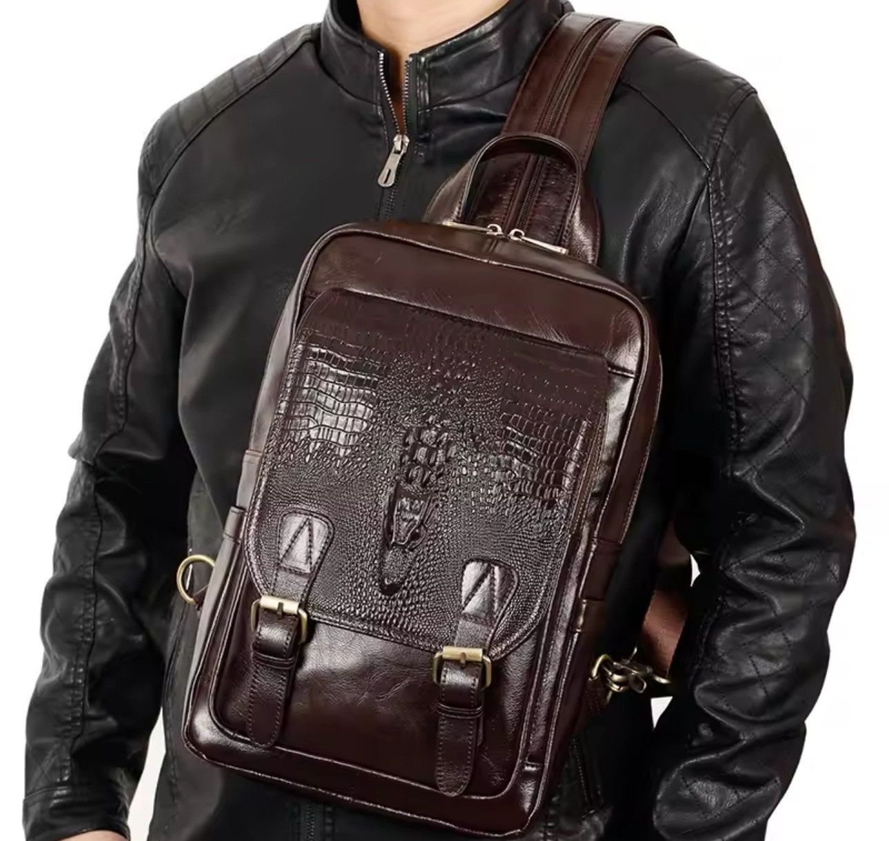 Other Crocodile Genuine Leather Backpack Bag Size ONE SIZE - 2 Thumbnail