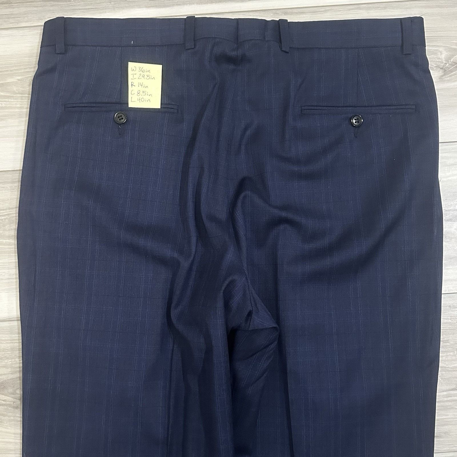 Hickey Freeman NWOT Hickey Freeman Royal Blue Window Pane Plaid Suit 42R Size 42R - 17 Thumbnail