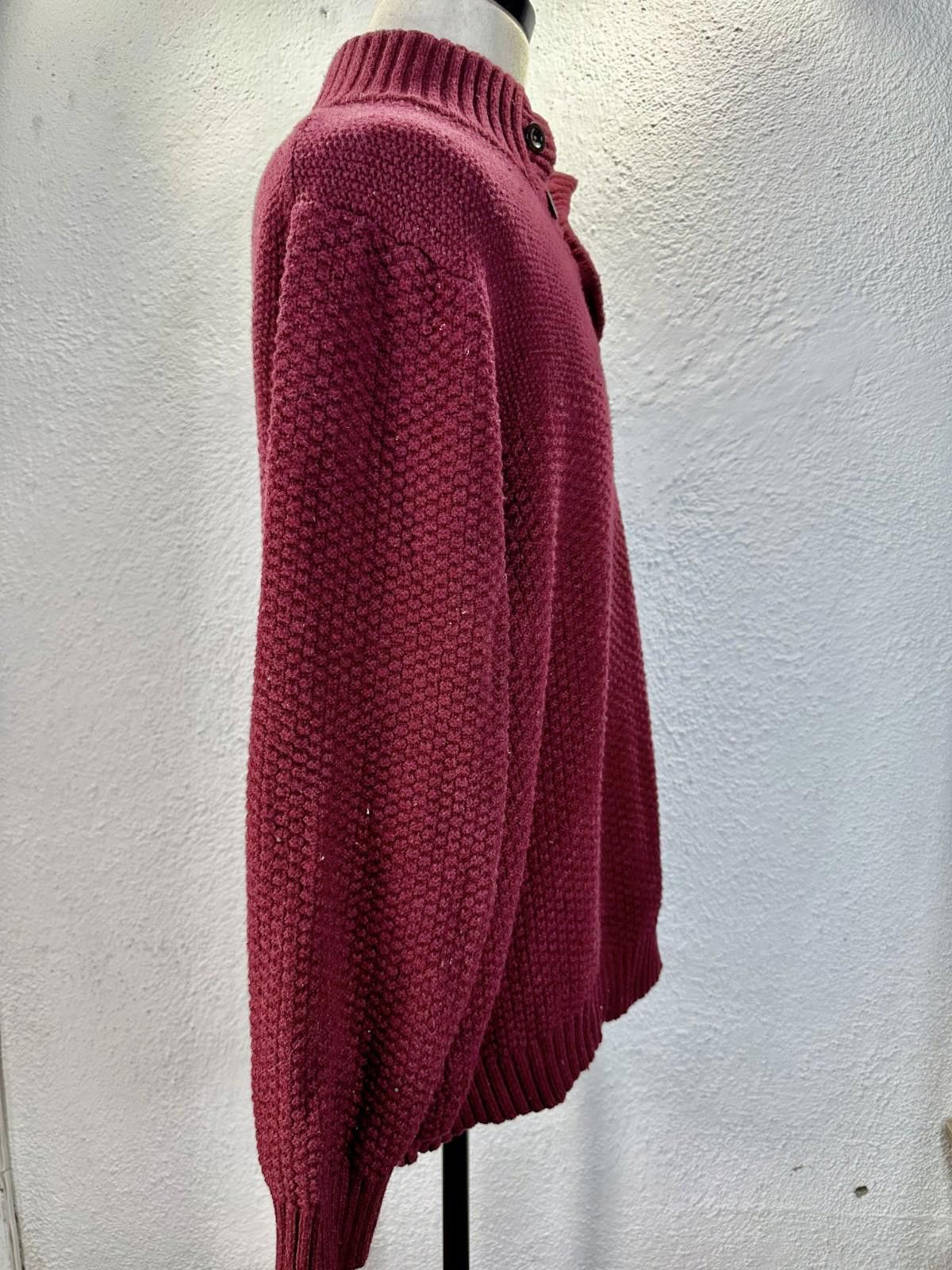 Lands' End Lands End Men 2XL Red 1/4 Button Heavy Knit Pullover Sweater Size US XXL / EU 58 / 5 - 4 Thumbnail