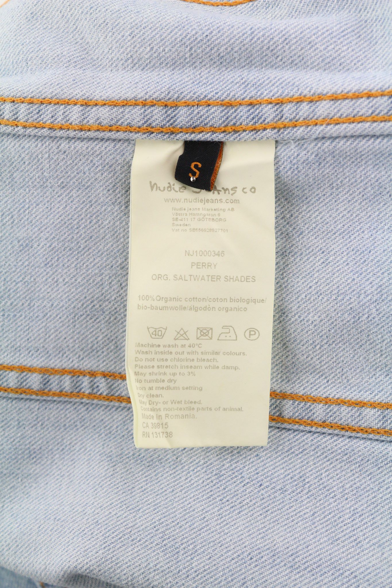 Nudie Jeans PERRY S Saltwater Shades Polo Neck Denim Logo 82445 Size US S / EU 44-46 / 1 - 7 Thumbnail