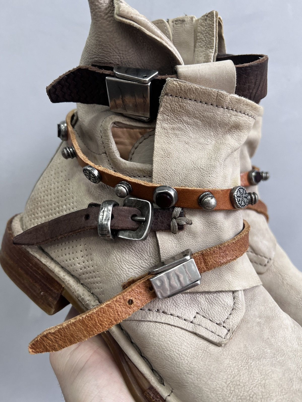 A.S.98 × Guidi Rare avant garde belted margiela style A.S. 98 leather boots Size US 6 / IT 36 - 6 Thumbnail