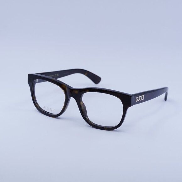 Gucci Gucci GG1796O 002 Eyeglasses Dark Havana 52mm Square Frame Size ONE SIZE - 1 Thumbnail