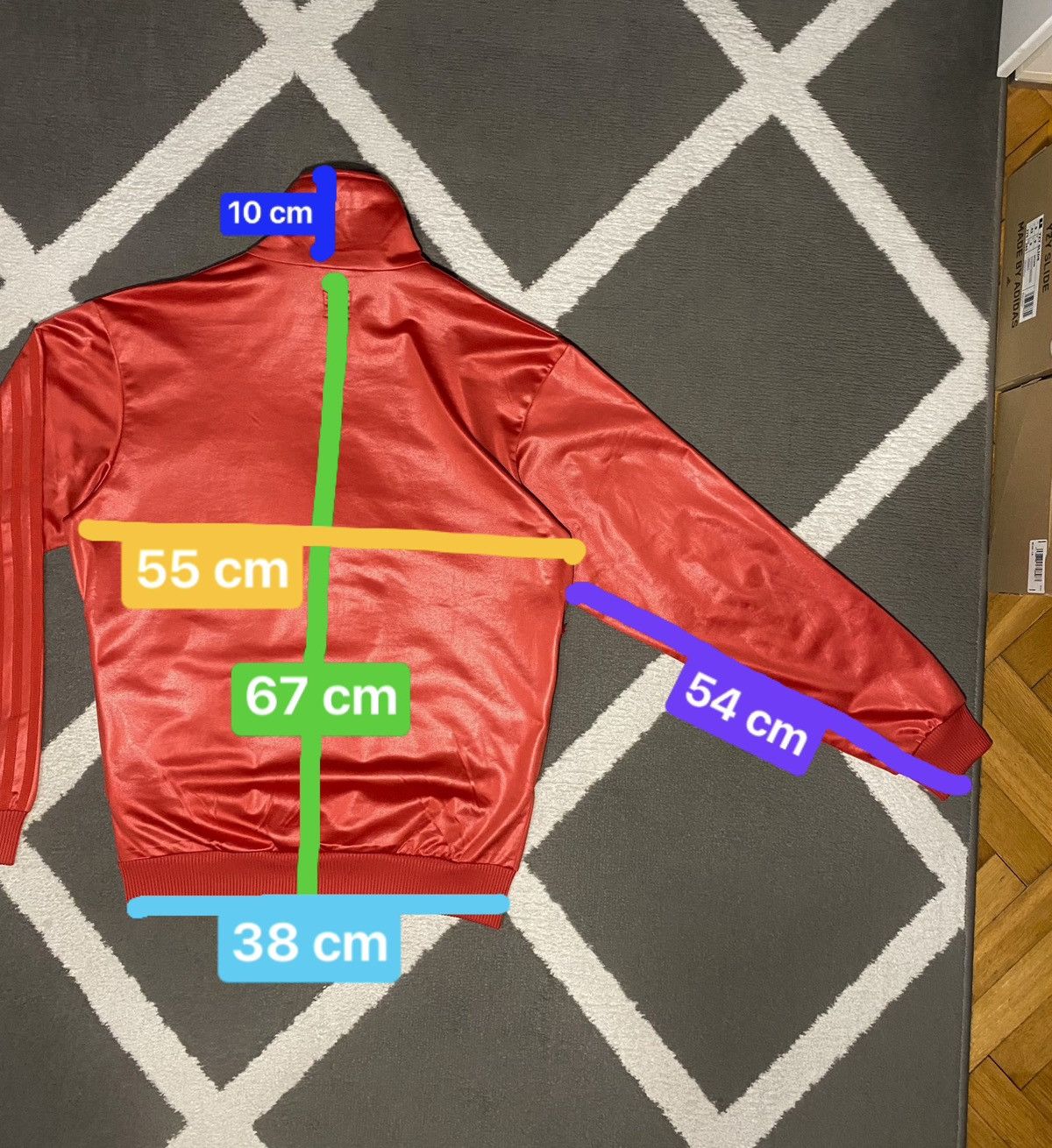 Adidas × Vintage Vintage 00’s Y2K Adidas Chile62 Waxed Shine Zip Sweatshirt Size US S / EU 44-46 / 1 - 15 Thumbnail