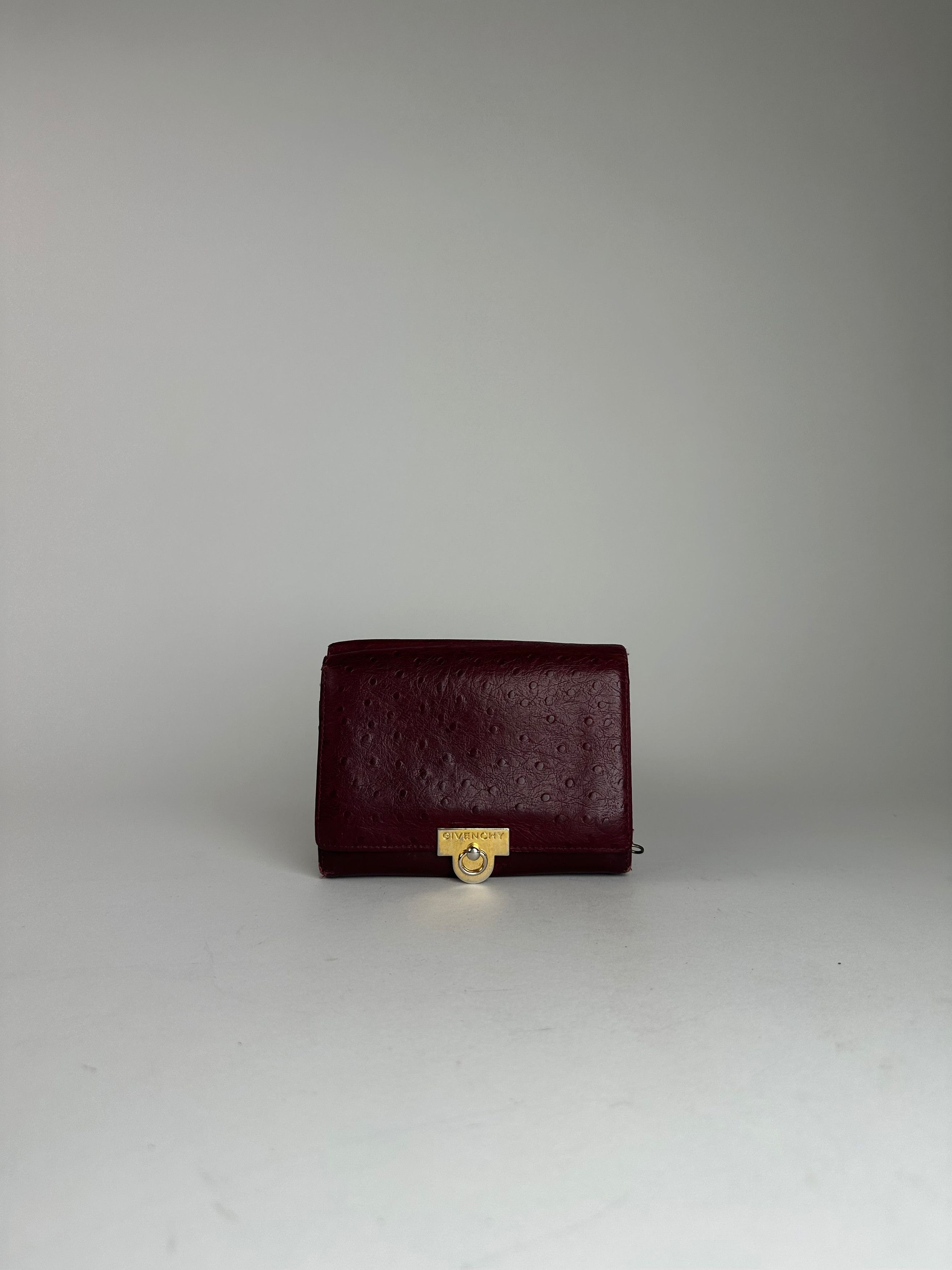 Givenchy Vintage Ostrich Leather Wallet Purple Size ONE SIZE - 1 Thumbnail