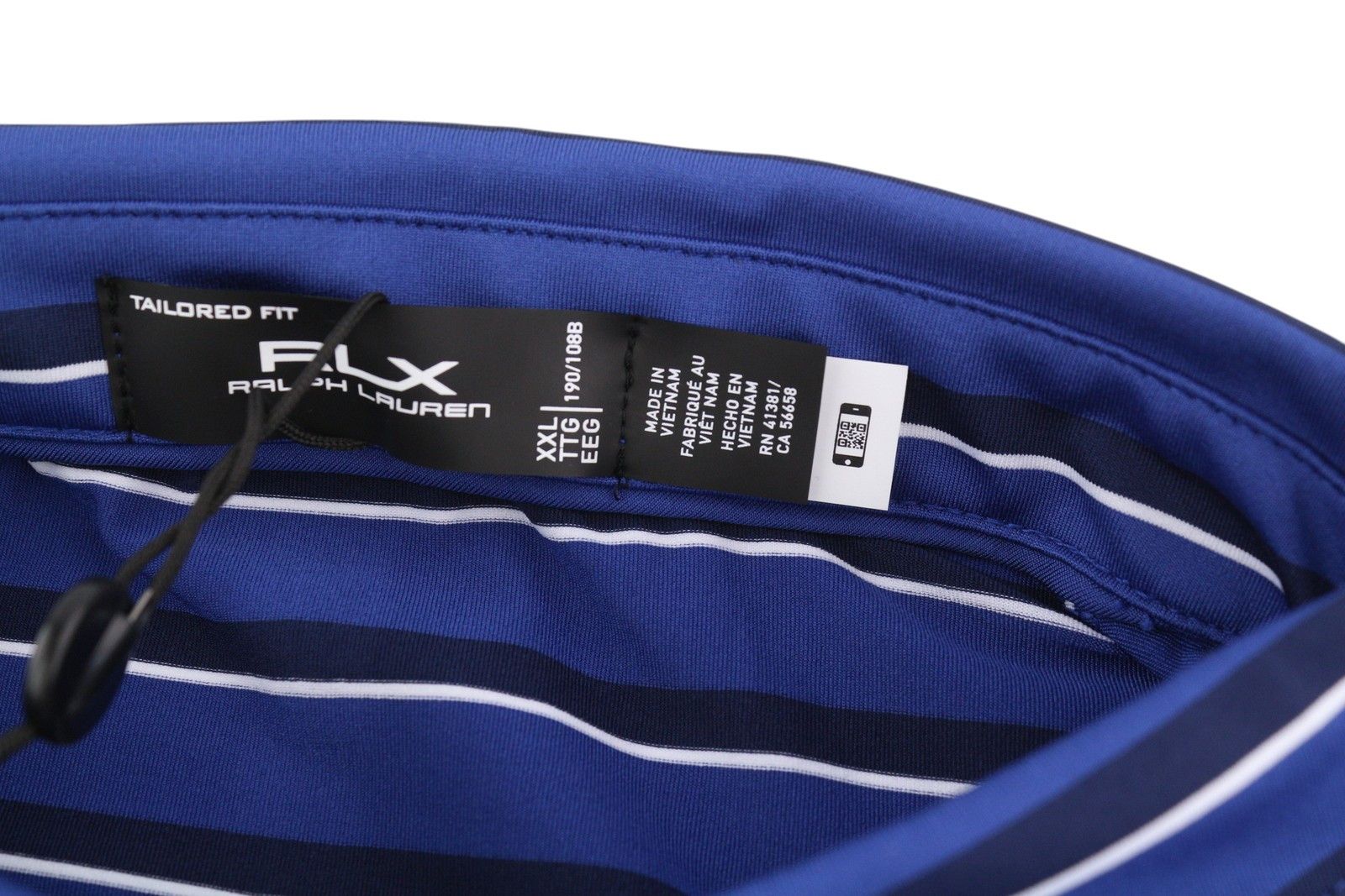 RLX Ralph Lauren GOLF 2XL Blue Striped Polo 84558 Size US XXL / EU 58 / 5 - 5 Thumbnail