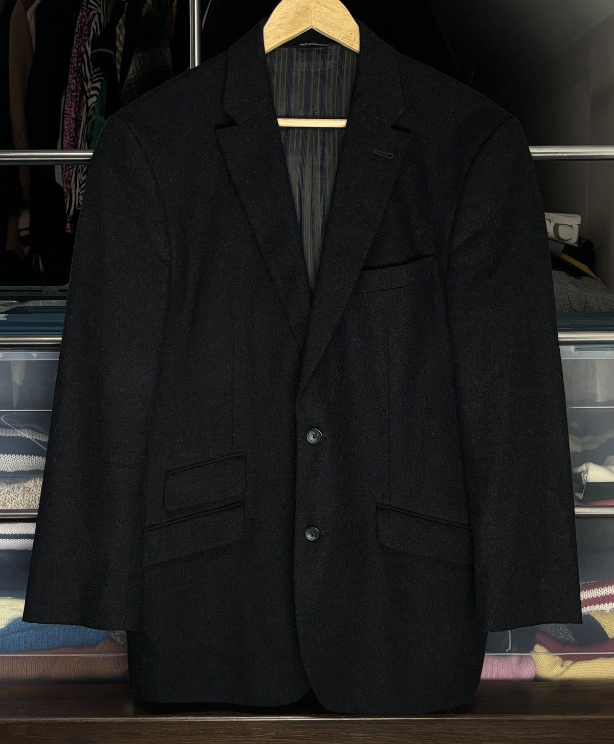 Dolce & Gabbana Dolce & Gabbana Vintage Dark Gray Wool Blazer Jacket Size US L / EU 52-54 / 3 - 1 Thumbnail