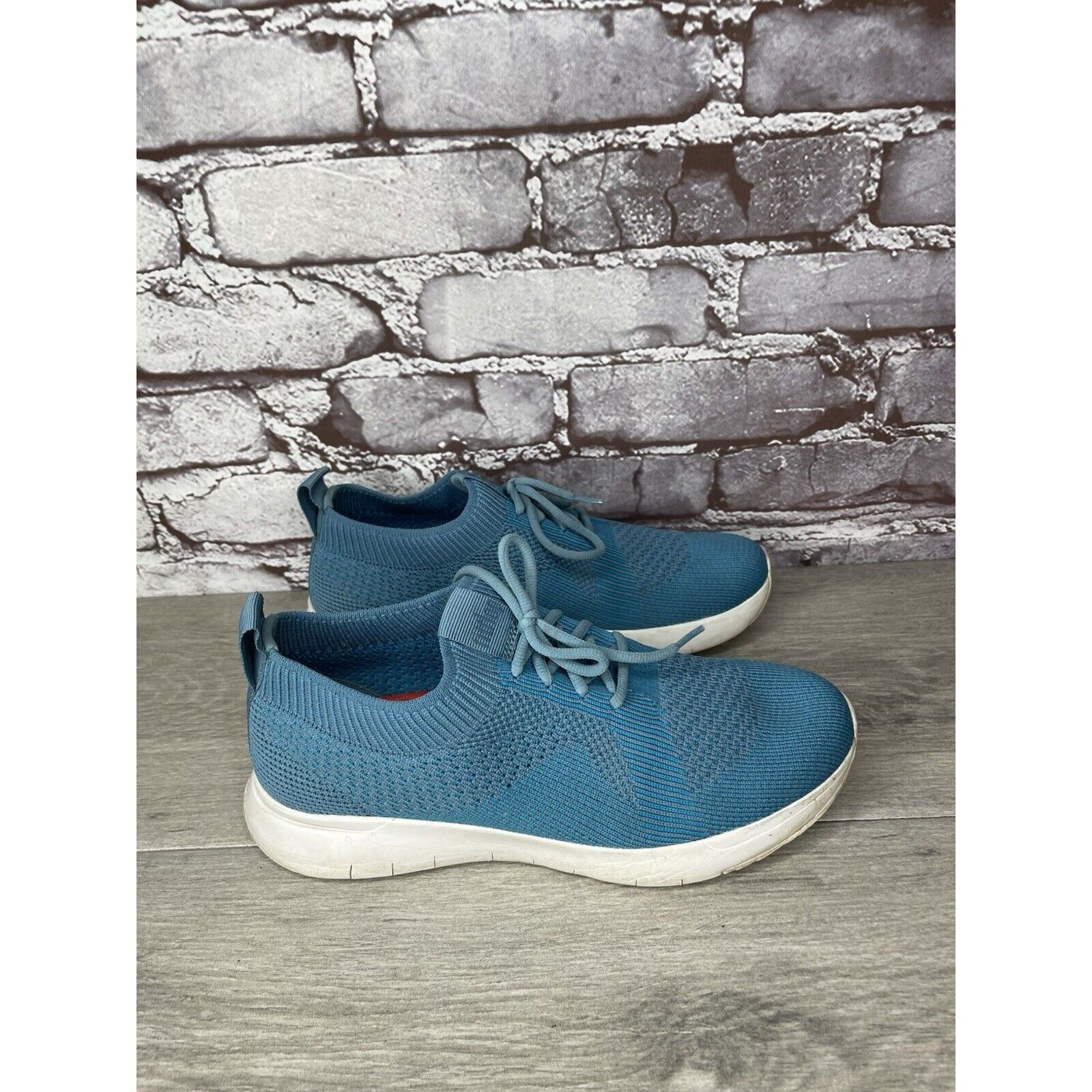 Other FITFLOP UBERKNIT Teal Blue Stretch Knit Mesh Wedge Sneakers Size US 6 / IT 36 - 14 Thumbnail