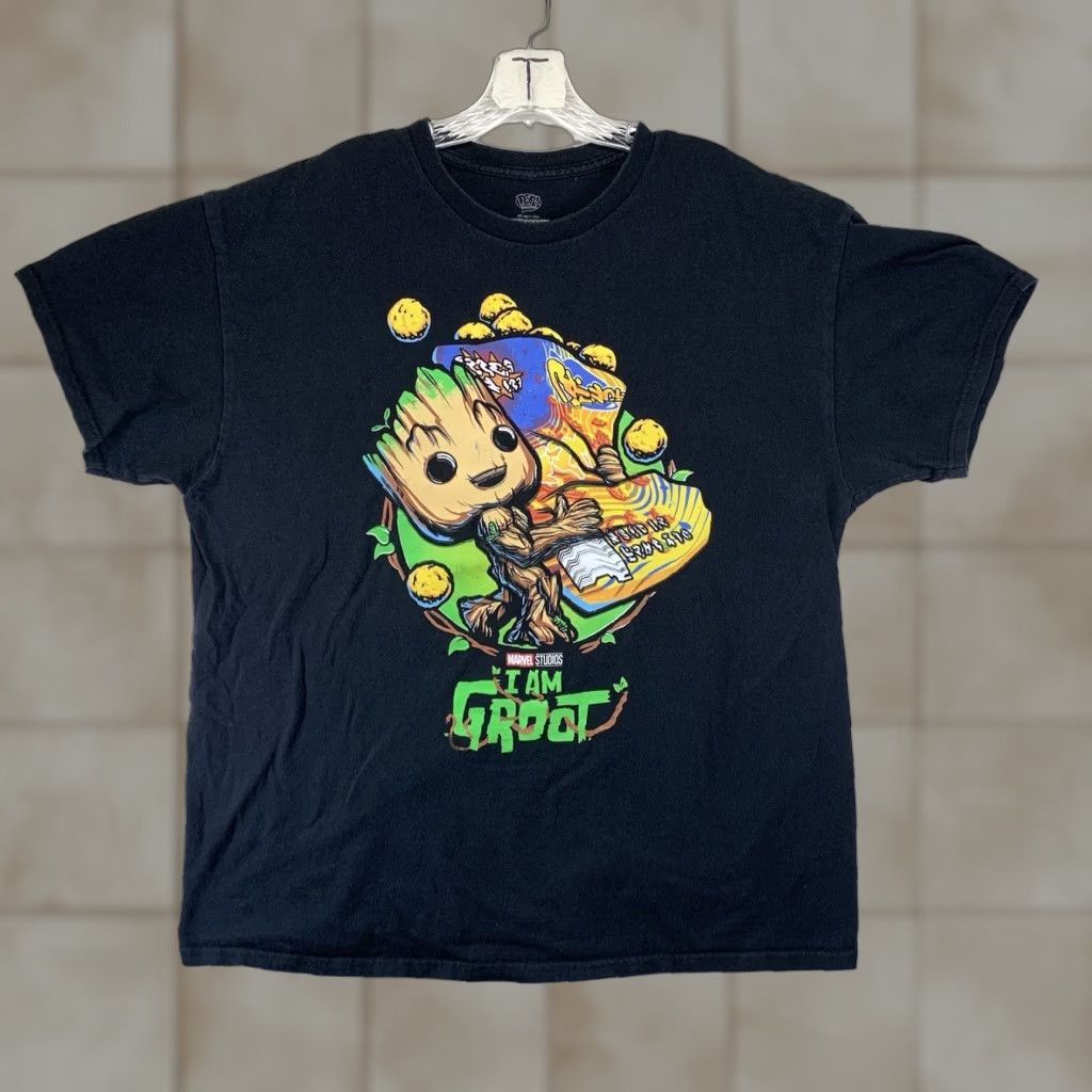 Vintage Funko Pop Marvel I Am Groot T Shirt Men XL Black Comic Movie Graphic Short Sleeve Size US XL / EU 56 / 4 - 1 Thumbnail