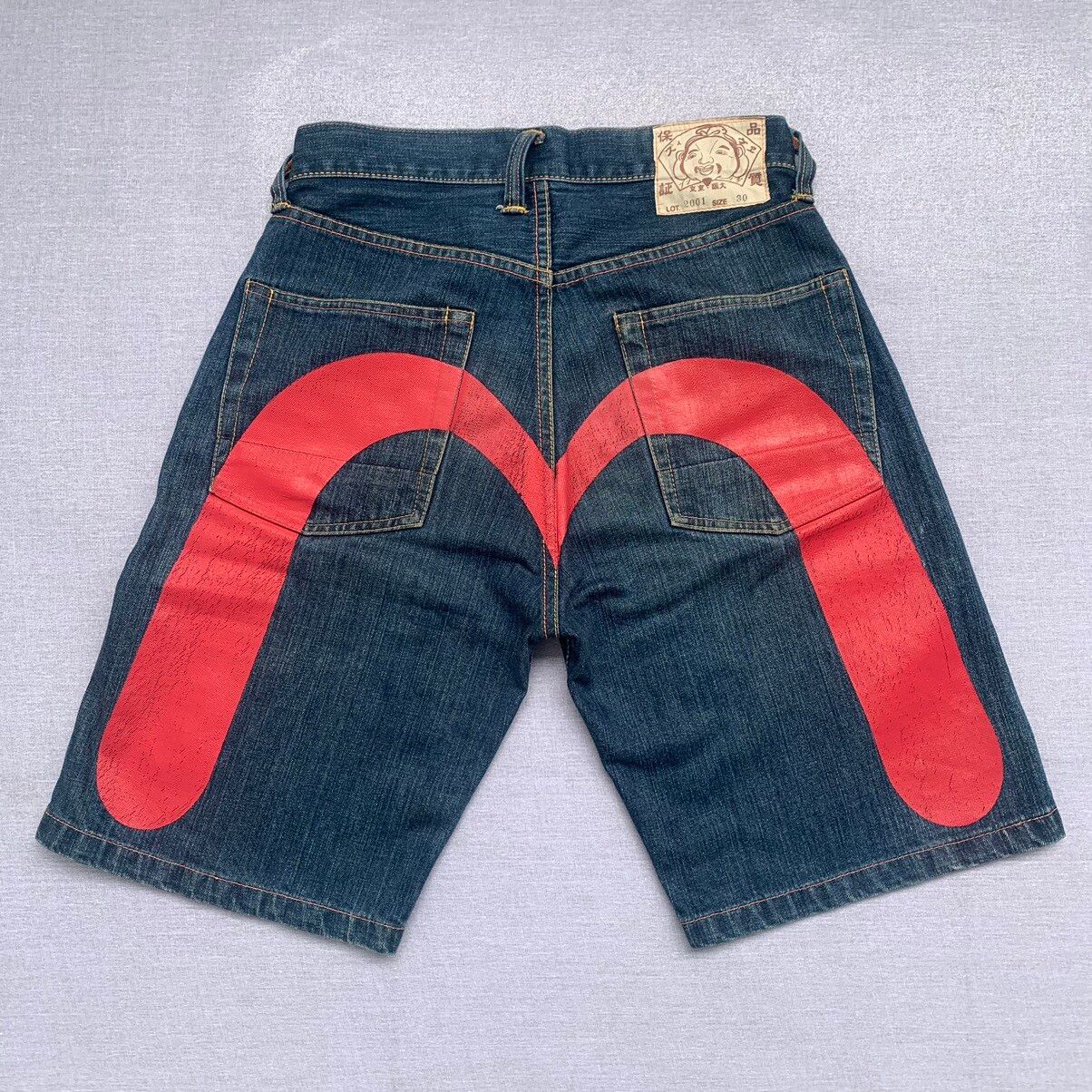 Pre-owned Evisu X Vintage Evisu Daicock Jeans Shortpant In Blue