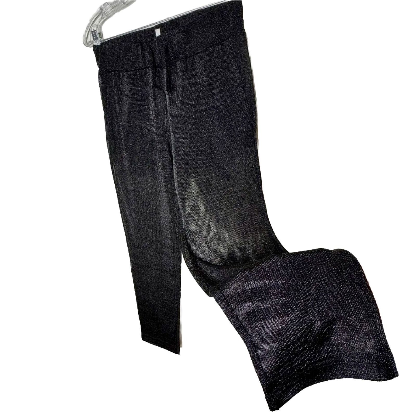Other Elaine Field Black Shimmer Sheer Mesh Tie Waist Pants 1 Size 25" / US 0 / IT 36 - 1 Thumbnail