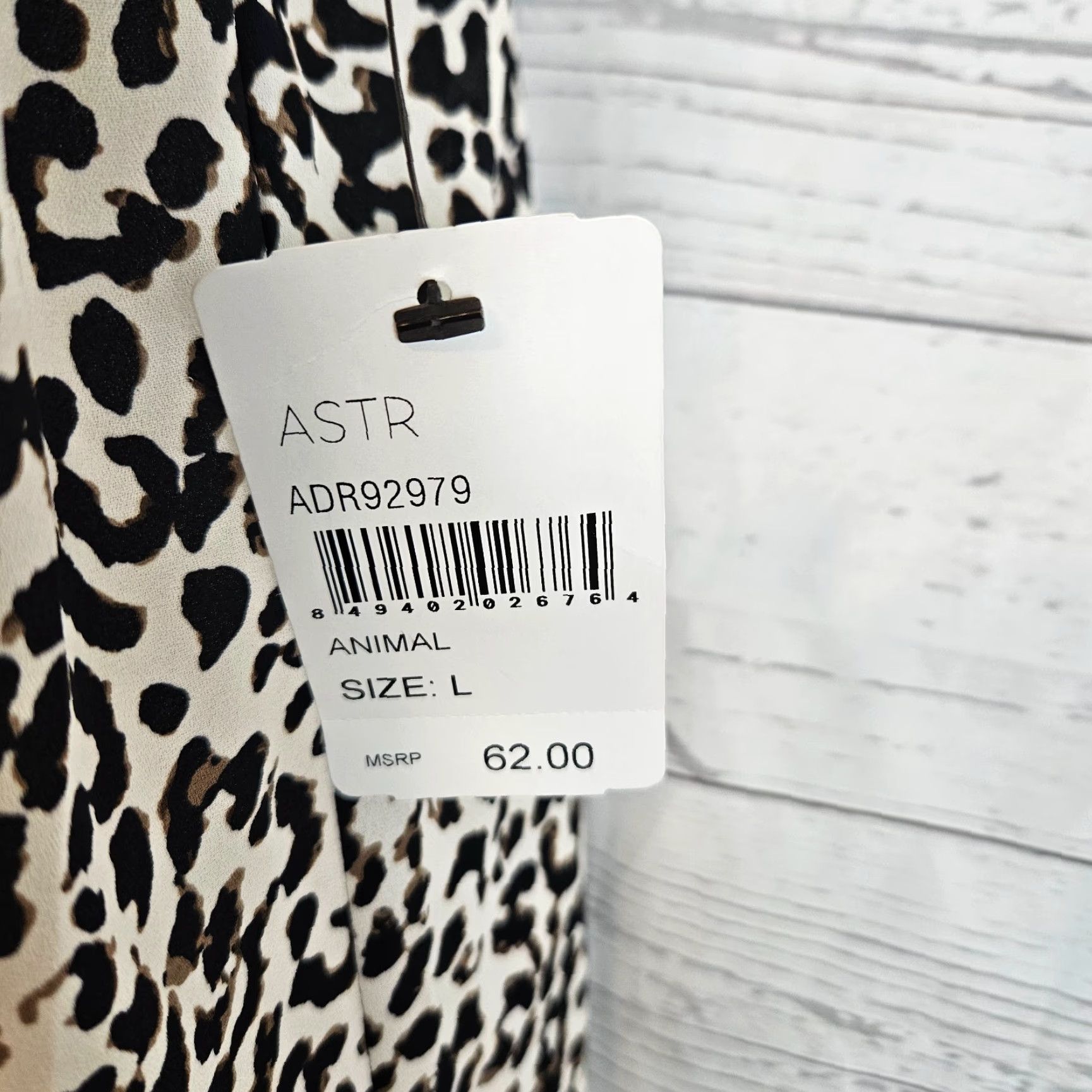 Vintage ASTR Dress Womens Mini Sleeveless Black White Animal Print L Large Tie Closure Polyester Short Vintage No N/A Womens Size L / US 10 / IT 46 - 4 Thumbnail