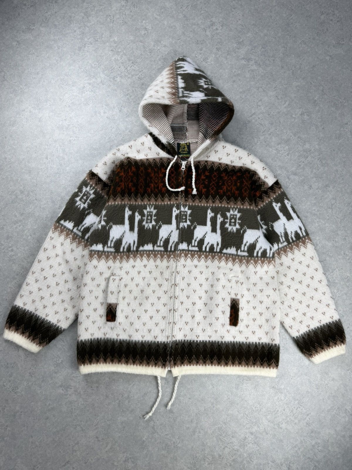 Other Tejidos Ruminahui Ecuador Llama Pattern Wool Hoodie M Size US M / EU 48-50 / 2 - 1 Thumbnail