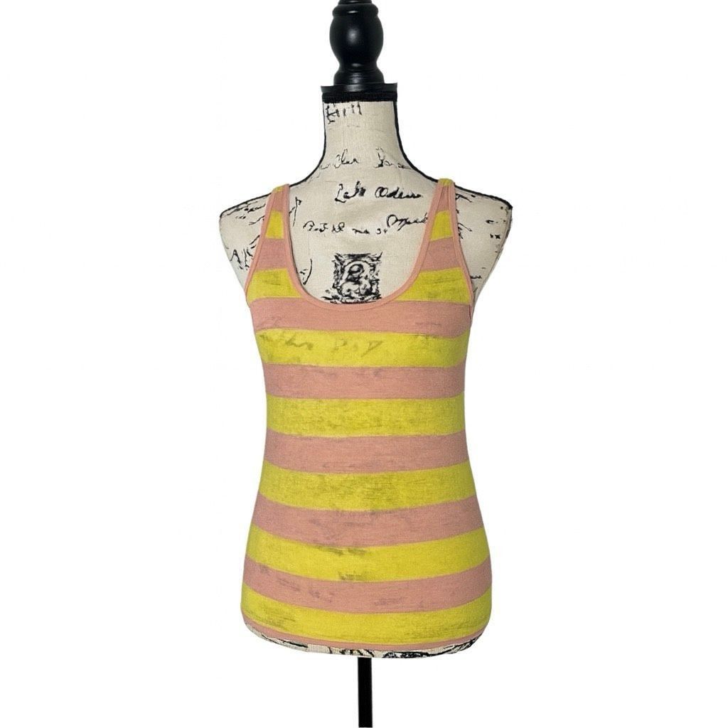 Banana Republic Banana Republic Linen Tank Top Sz S Pink Yellow Striped Race Size S / US 4 / IT 40 - 1 Thumbnail