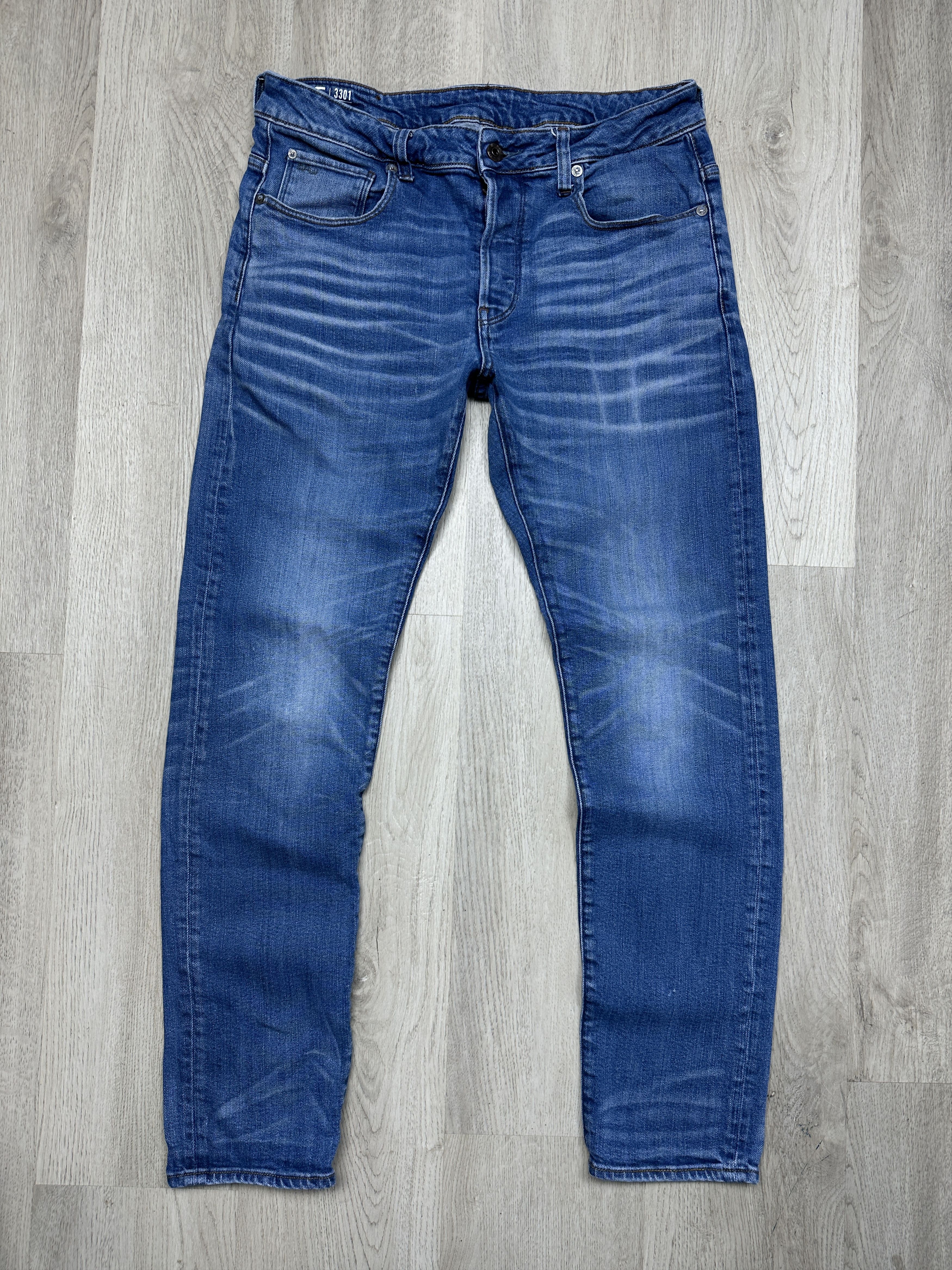G-Star G Star Raw 3301 Slim Mens Denim Pants Jeans Size US 32 / EU 48 - 1 Thumbnail