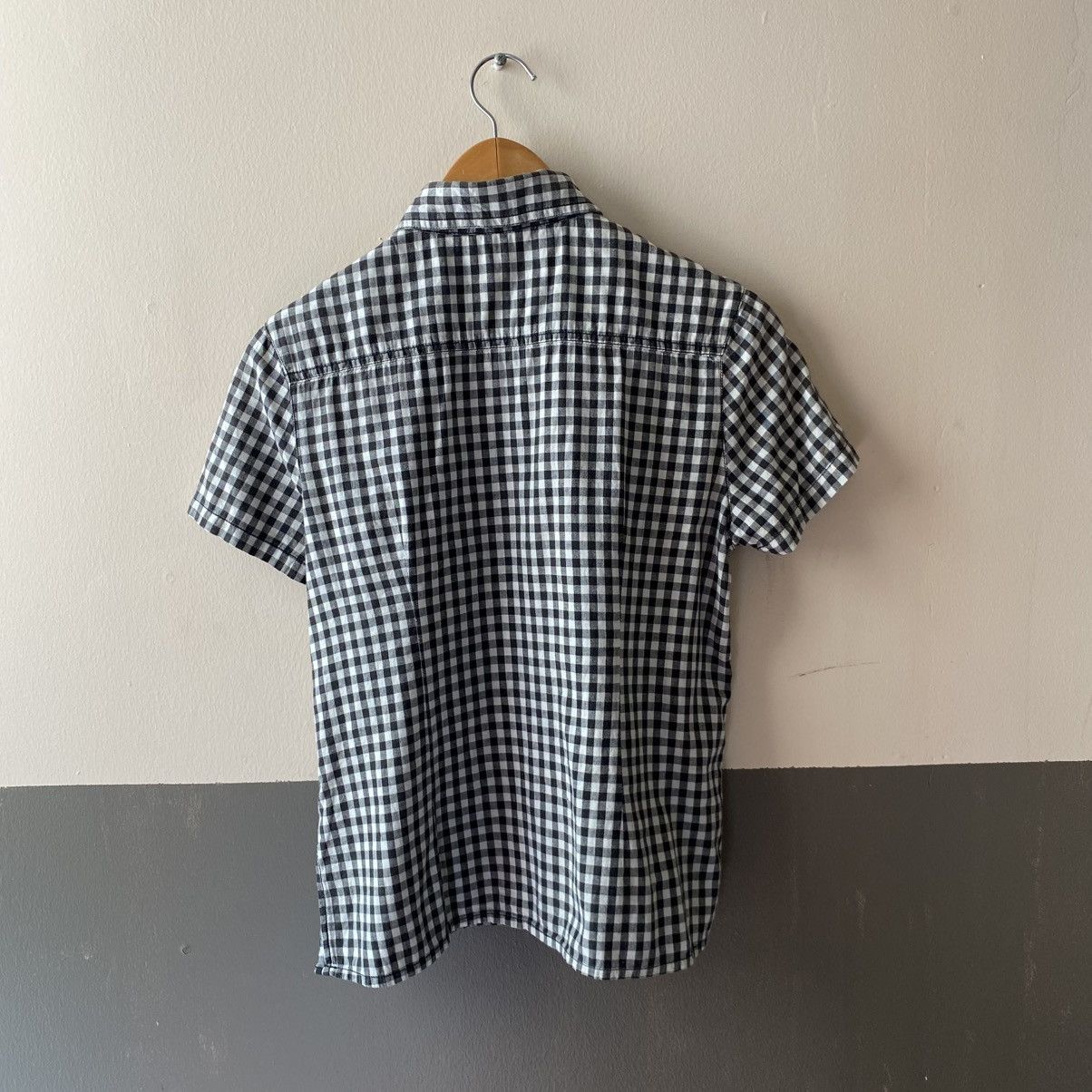 Japanese Brand ALGONQUINS Y2K Punk Black White Gingham Short Sleeve Shirt Size S / US 4 / IT 40 - 18 Thumbnail