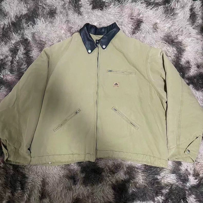 Balenciaga Leather Collar Washed Jacket