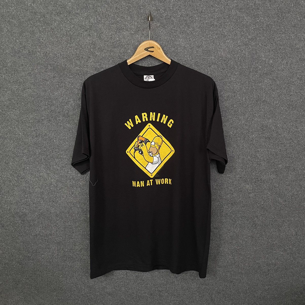 image of 2006 Matt Groening The Simpsons At Work T Shirt in Black, Men's (Size Large)