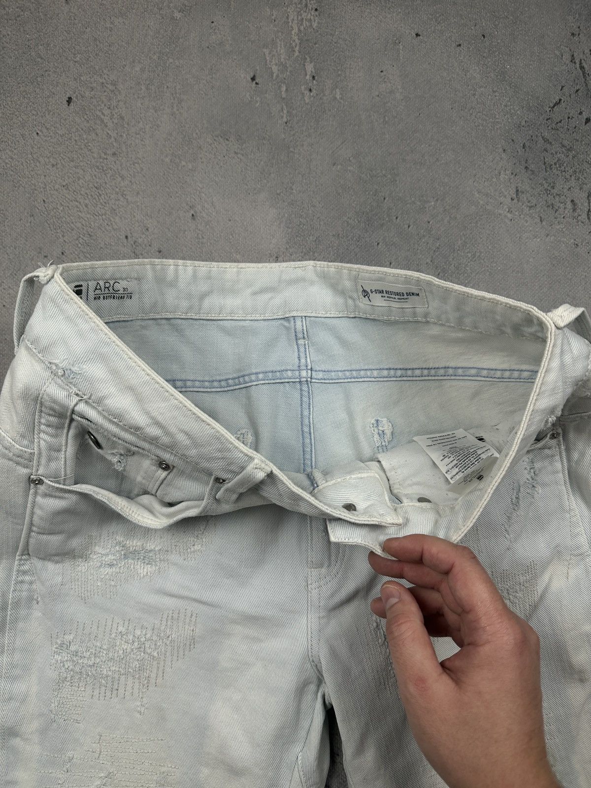 G-Star Vintage G-Star RAW Arc 3D Mid Boyfriend 7/8 Restored Denim Size 30" / US 8 / IT 44 - 17 Thumbnail