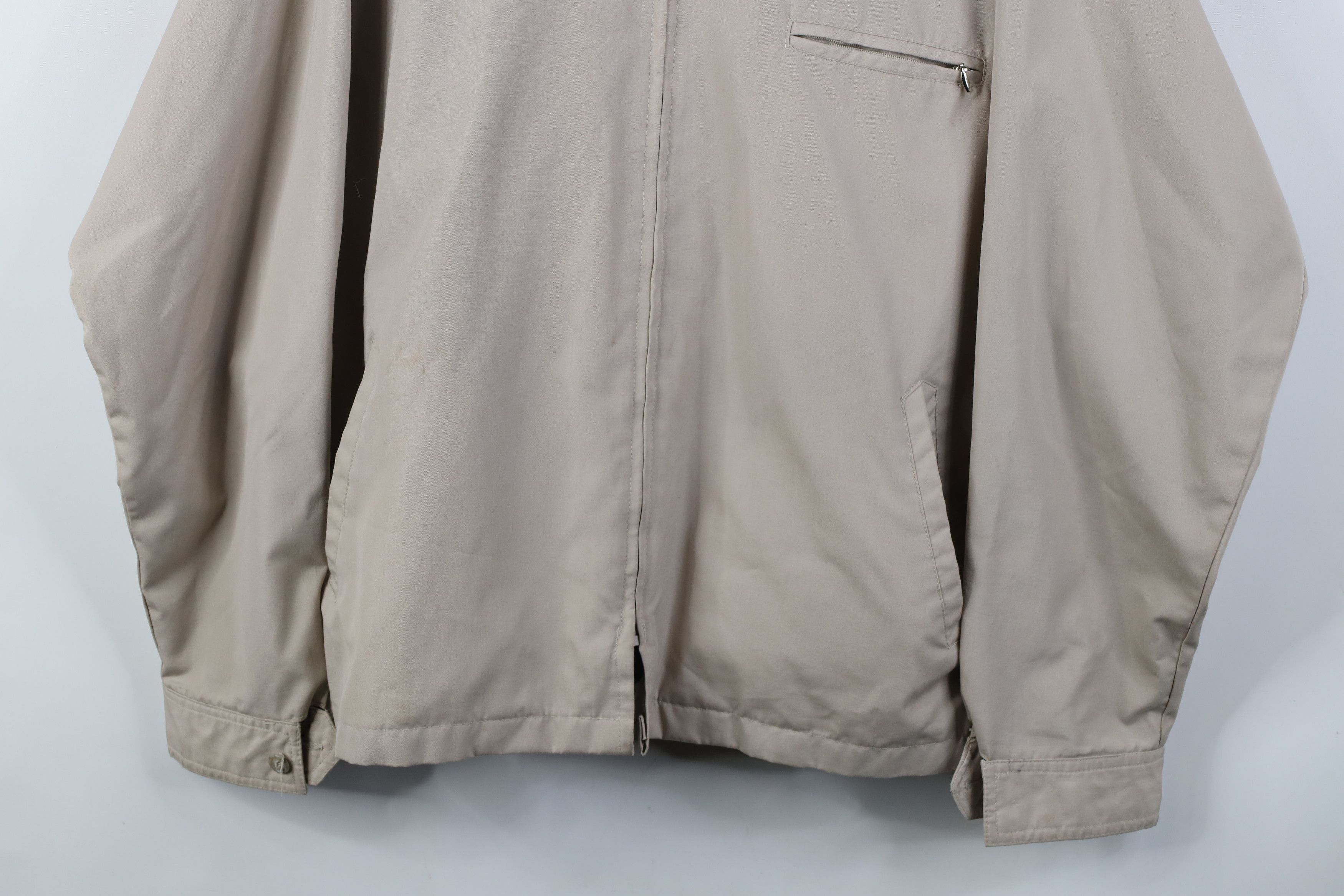 Vintage Vintage 70s Streetwear Full Zip Racer Bomber Jacket Beige Size US XXL / EU 58 / 5 - 3 Thumbnail
