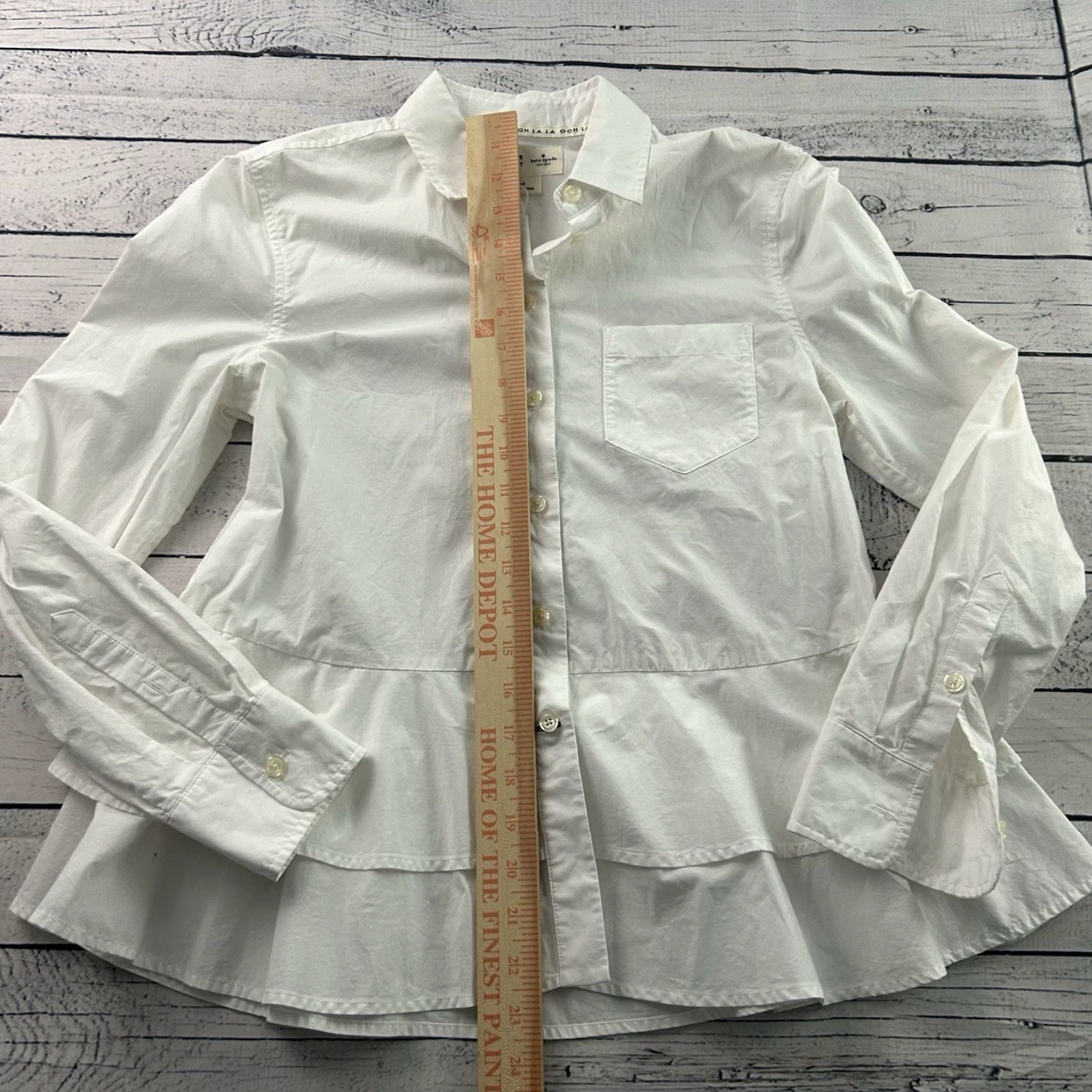 Vintage kate spade New York Broome Street Long Sleeve Button-Up Shirt Women's Small White Size S / US 4 / IT 40 - 3 Thumbnail