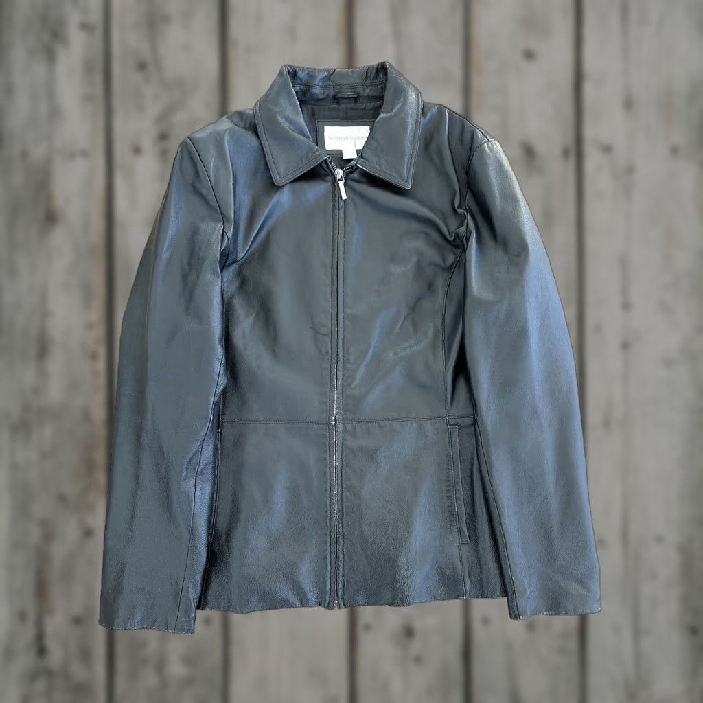 Worthington Worthington Leather Coat Jacket Black Womens Medium Full Zip Size M / US 6-8 / IT 42-44 - 1 Thumbnail