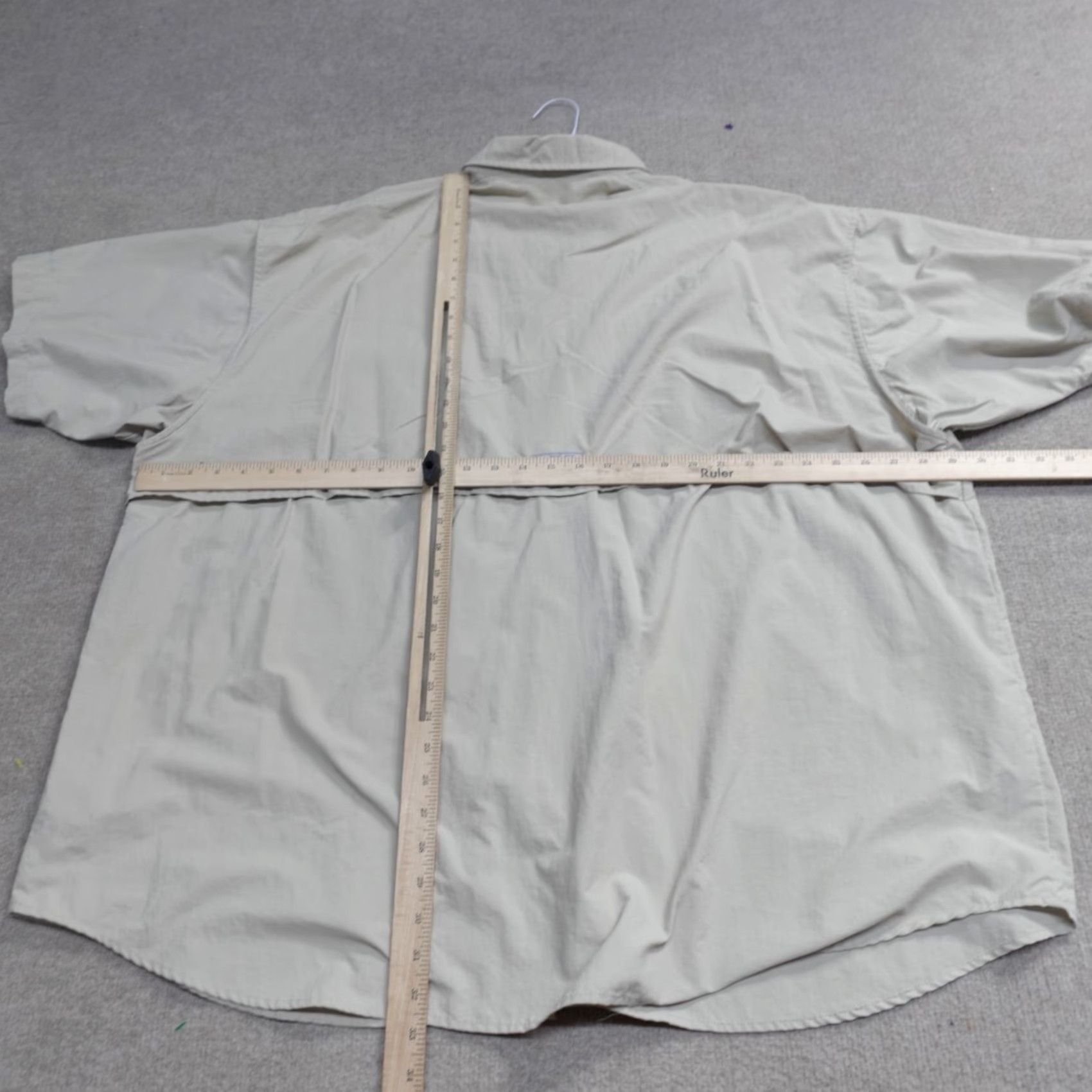 Vintage VINTAGE Columbia PFG Shirt 3X Beige Solid Short Sleeve Nylon Button-Up Men Size US XXL / EU 58 / 5 - 3 Thumbnail