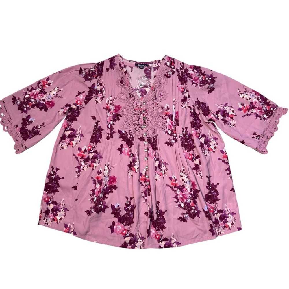 Other New Roaman's Juliet Lace Trim Shirt Size 22W Size 3XL / US 20-22 - 1 Thumbnail