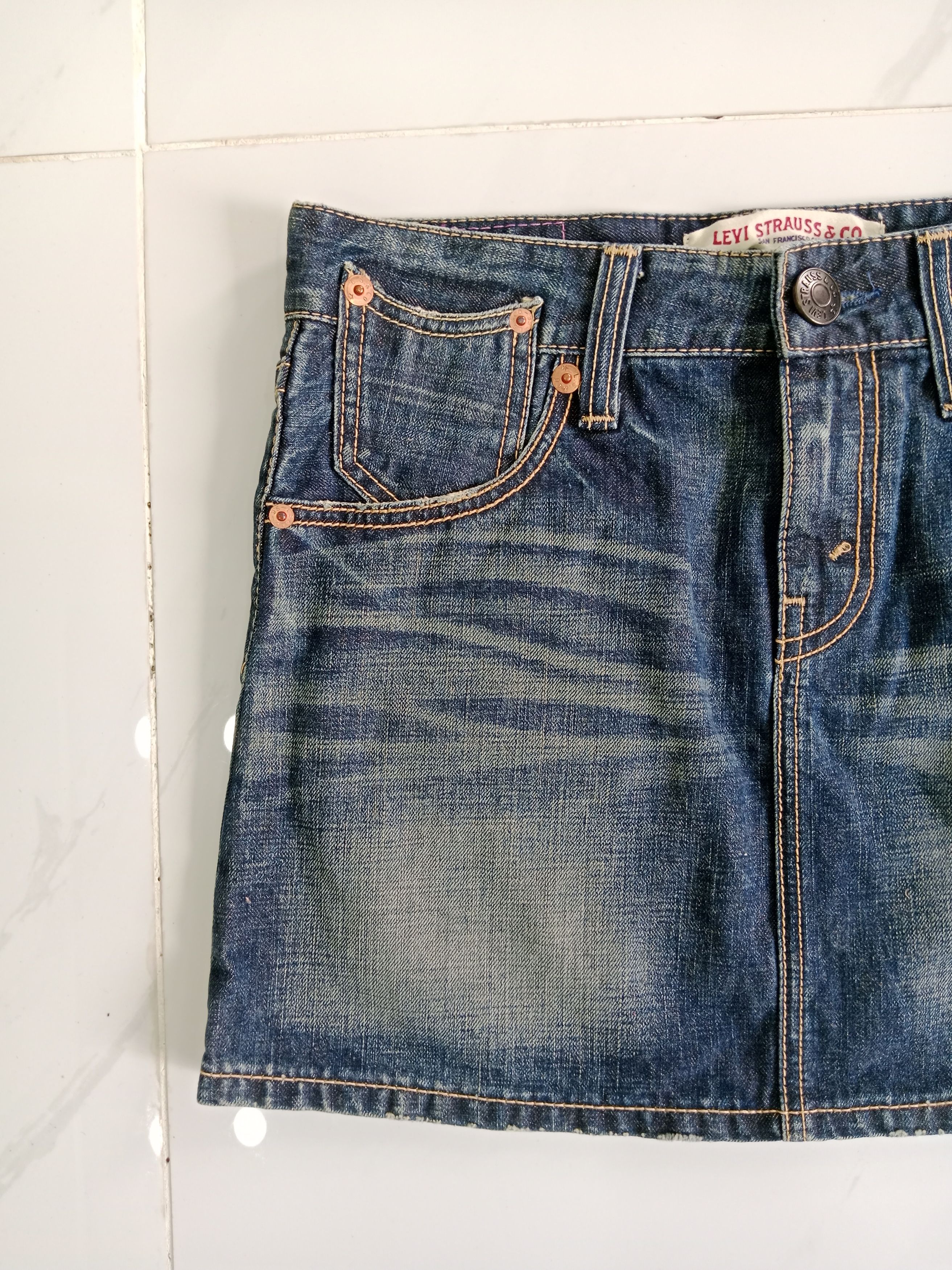 Levi's Vintage Clothing Levi Strauss & Co Denim Mini Skirt Size 30" / US 8 / IT 44 - 6 Thumbnail