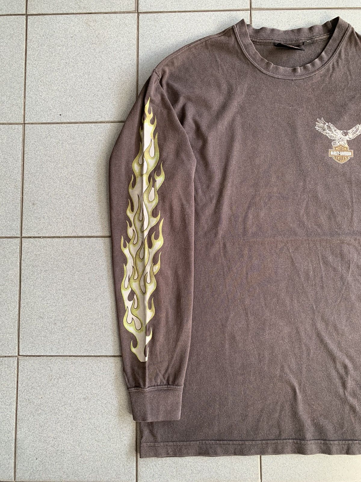 Harley Davidson Vintage Harley Davidson Green Flame Long sleeve Size US L / EU 52-54 / 3 - 3 Thumbnail