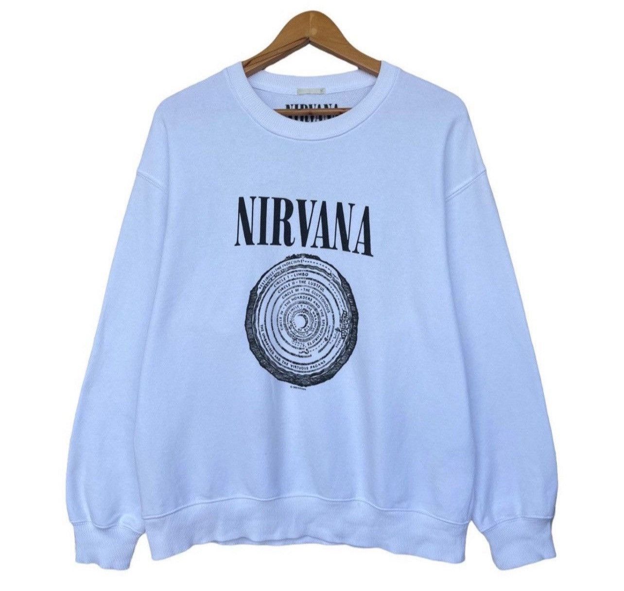 Band Tees × Nirvana × Uniqlo Nirvana Vestibule Big Logo White Sweatshirt Medium Size US M / EU 48-50 / 2 - 1 Thumbnail