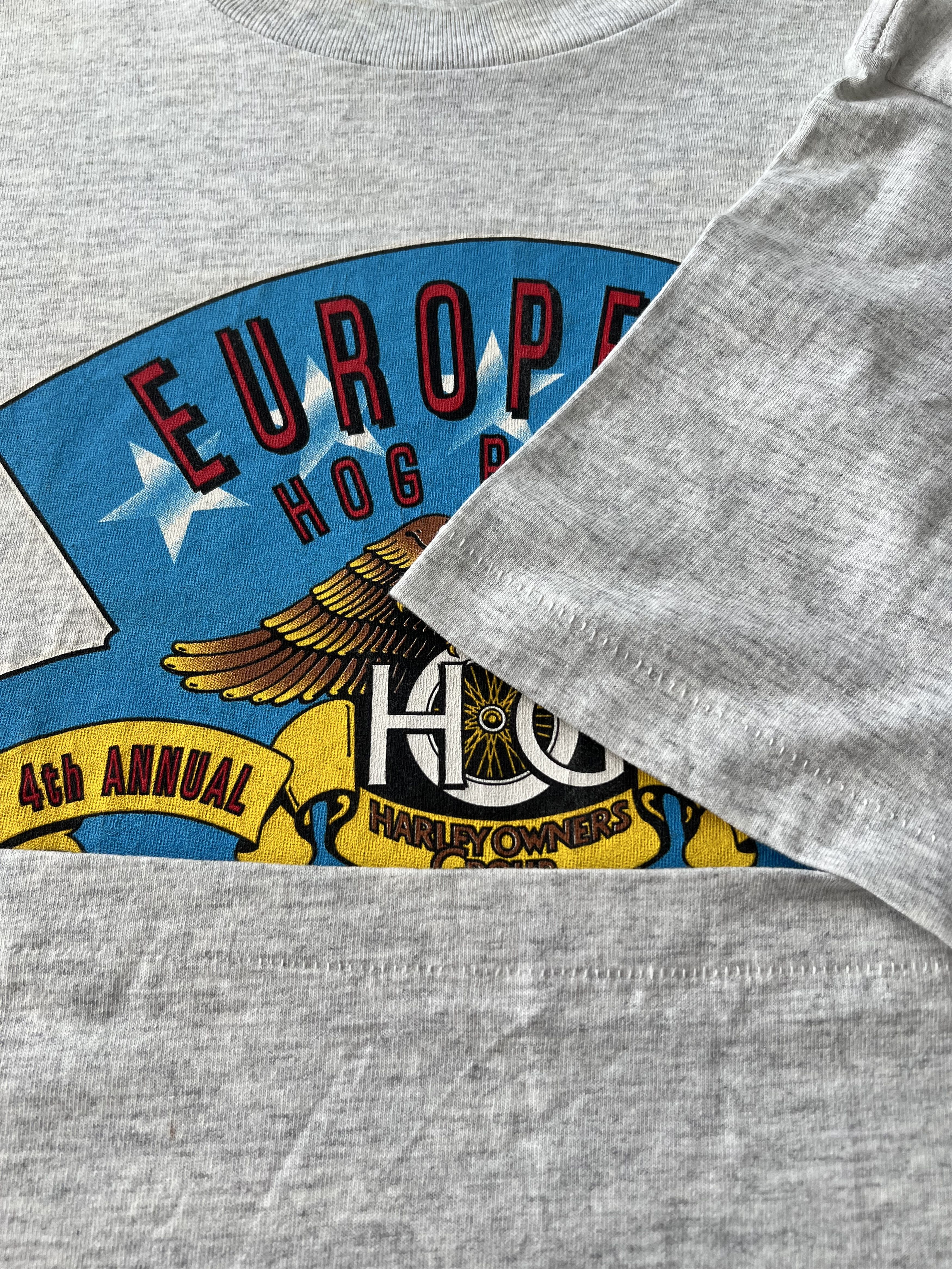 Harley Davidson Vintage 1994 Harley Davidson Hog Rally Eagle Gray T-shirt Size US XL / EU 56 / 4 - 6 Thumbnail