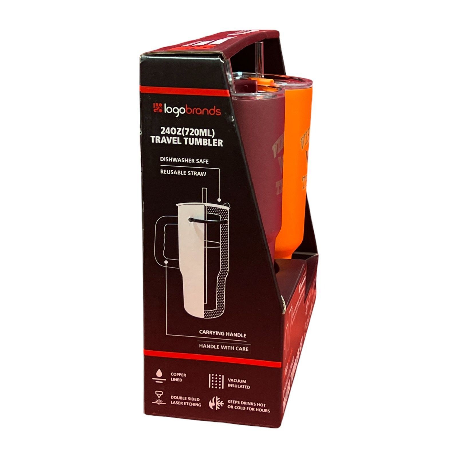 Other Logo Brands - Travel Tumblers Set (2 Pk) - 24oz (720ml) - 40 Size ONE SIZE - 4 Thumbnail