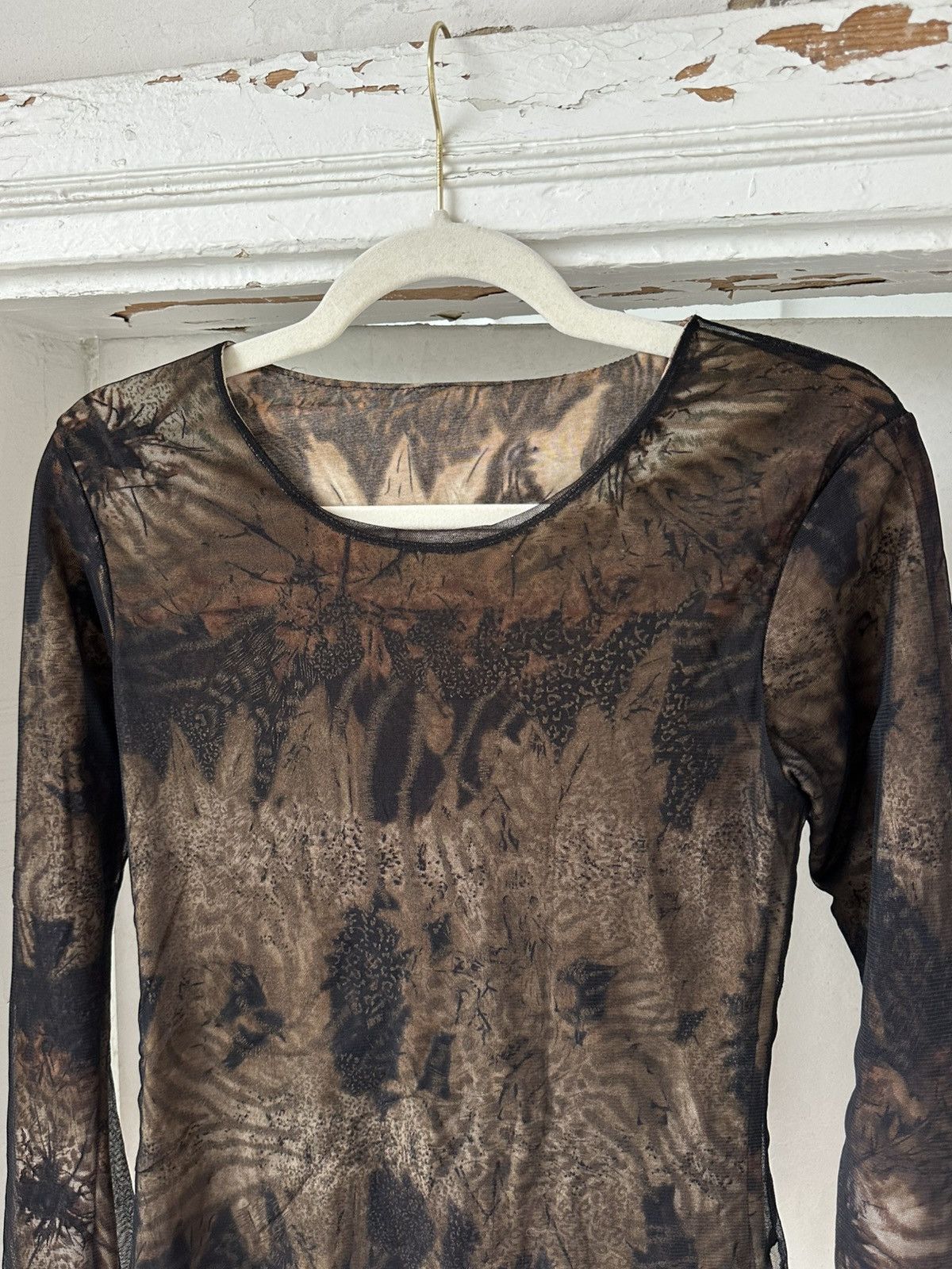 Vintage Vintage Gaultier Style Mesh Printed Jumper Size M / US 6-8 / IT 42-44 - 2 Thumbnail