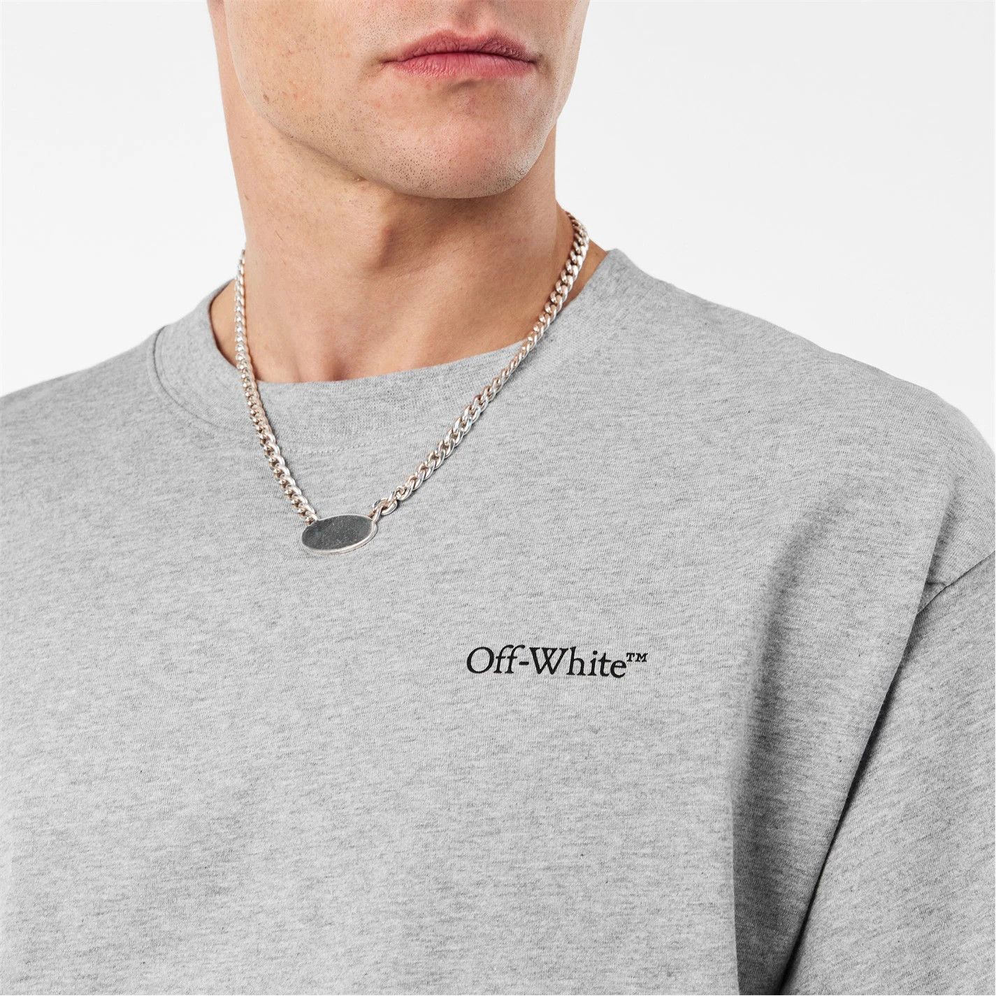 Off-White o1g2r1mq0226 Windy Arrow Skate Oversized T-Shirt In Gray Size US XXL / EU 58 / 5 - 5 Thumbnail
