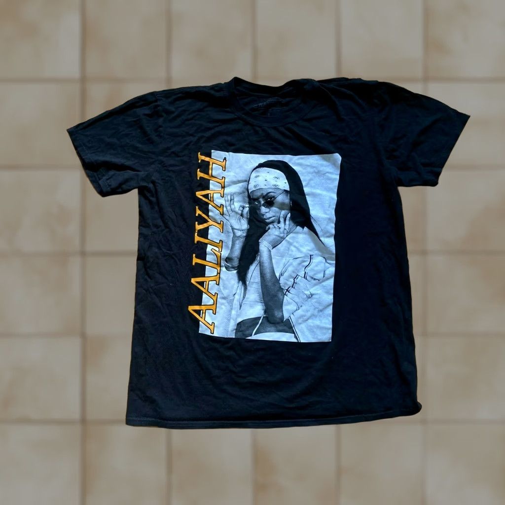 Ripple Junction VINTAGE Ripple Junction Aaliyah Kani Fly Portrait T Shirt RIP Rare Adult L Mens Black Size US L / EU 52-54 / 3 - 1 Thumbnail