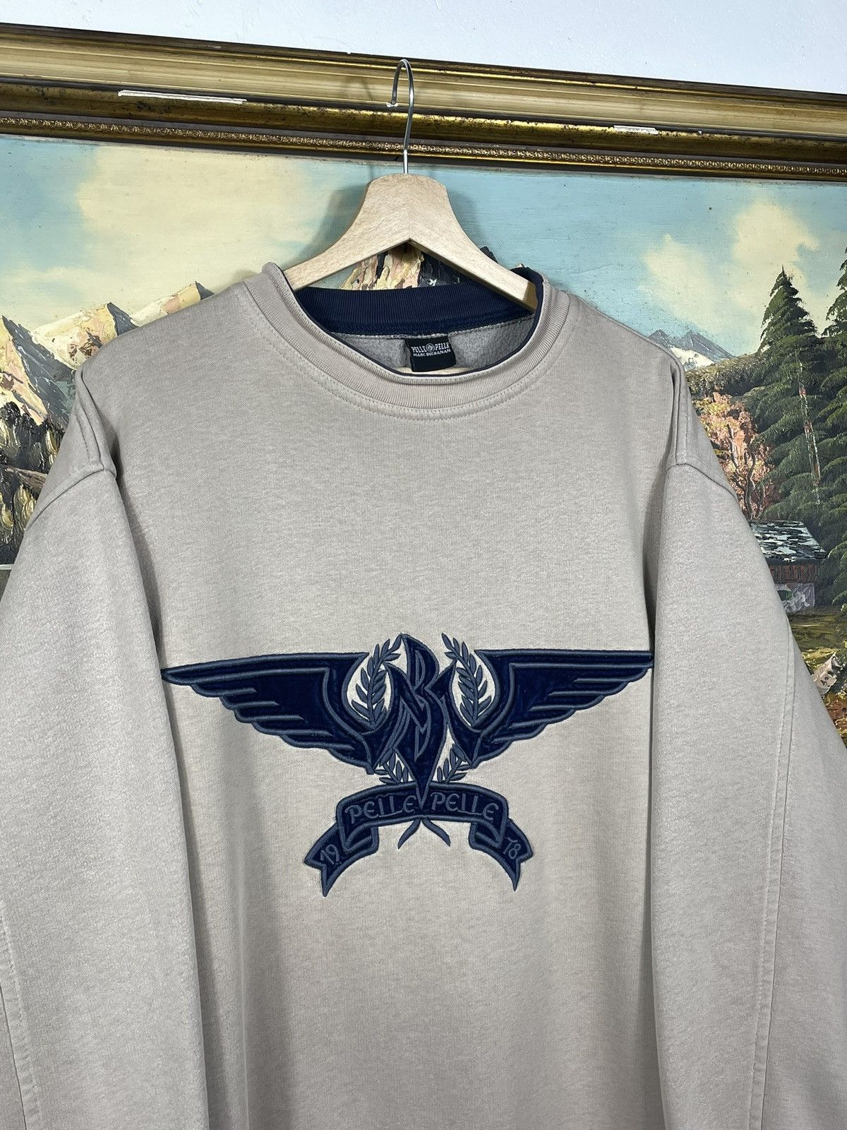 Pelle Pelle × Vintage Pelle Pelle Retro 00s Crewneck Jumper Sweater Hiphop Skate Size US XXL / EU 58 / 5 - 5 Thumbnail