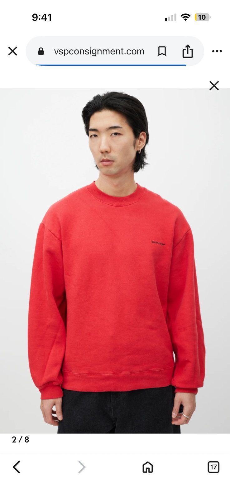 Balenciaga Balenciaga Red & Black Logo Crewneck Size US M / EU 48-50 / 2 - 1 Thumbnail