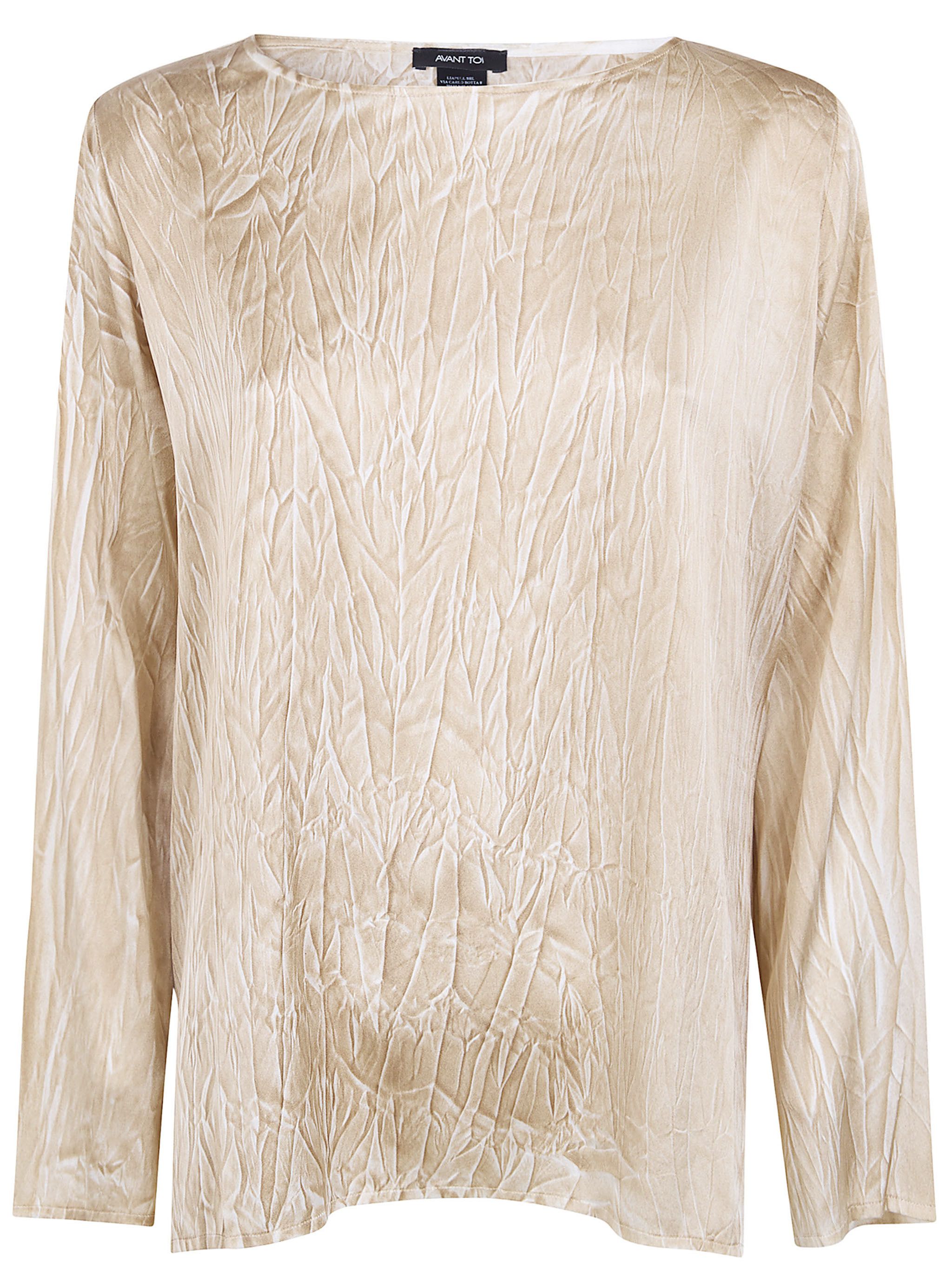Avant Toi CRUMPLED EFFECT STRETCH SILK BLOUSE Size S / US 4 / IT 40 - 1 Thumbnail
