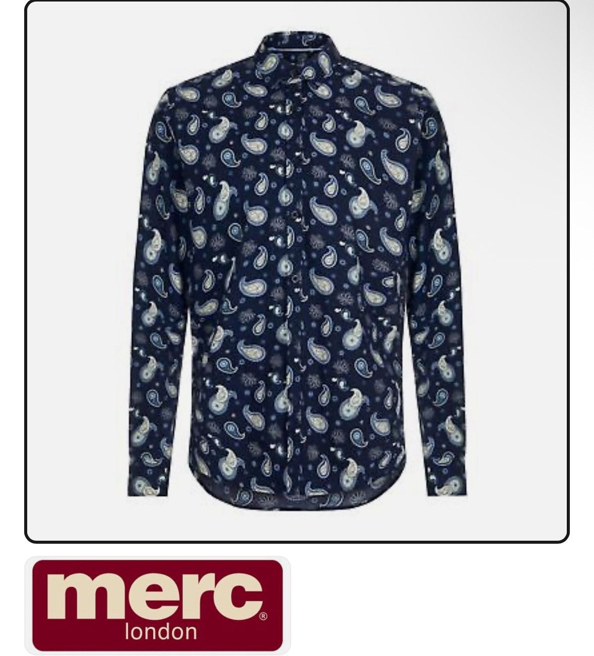 Merc Merc London Paisley Navy Shirt In Perfect Condition Size S-M Size US S / EU 44-46 / 1 - 1 Thumbnail