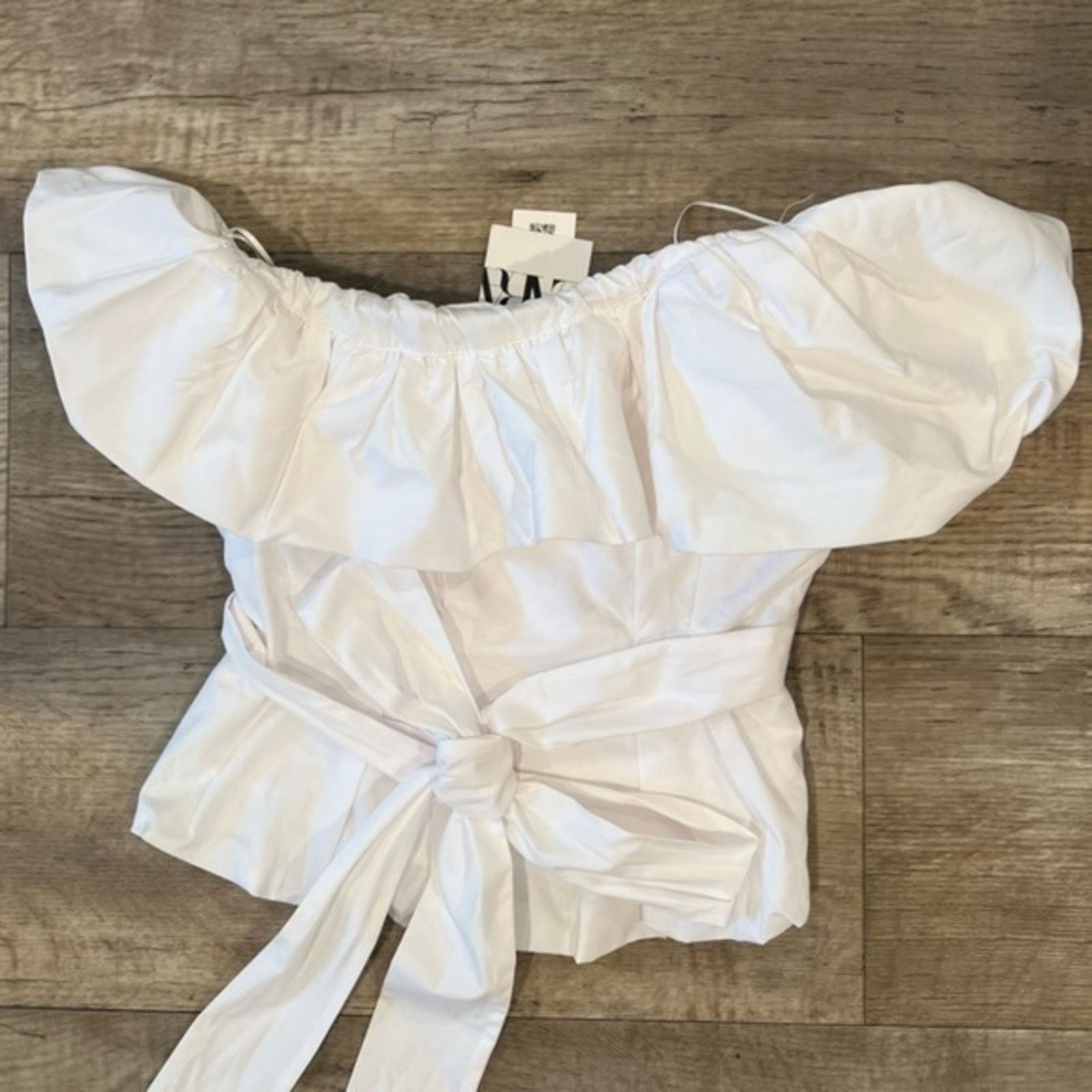 Zara ZARA White Strapless Puff Top NWT Size S / US 4 / IT 40 - 15 Thumbnail