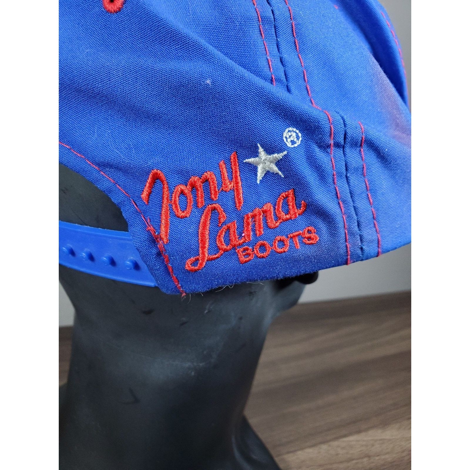 Tony Lama × Vintage Tony Lama Boots Snapback Hat Blue Cap Red Rope Green Bill Size ONE SIZE - 7 Thumbnail