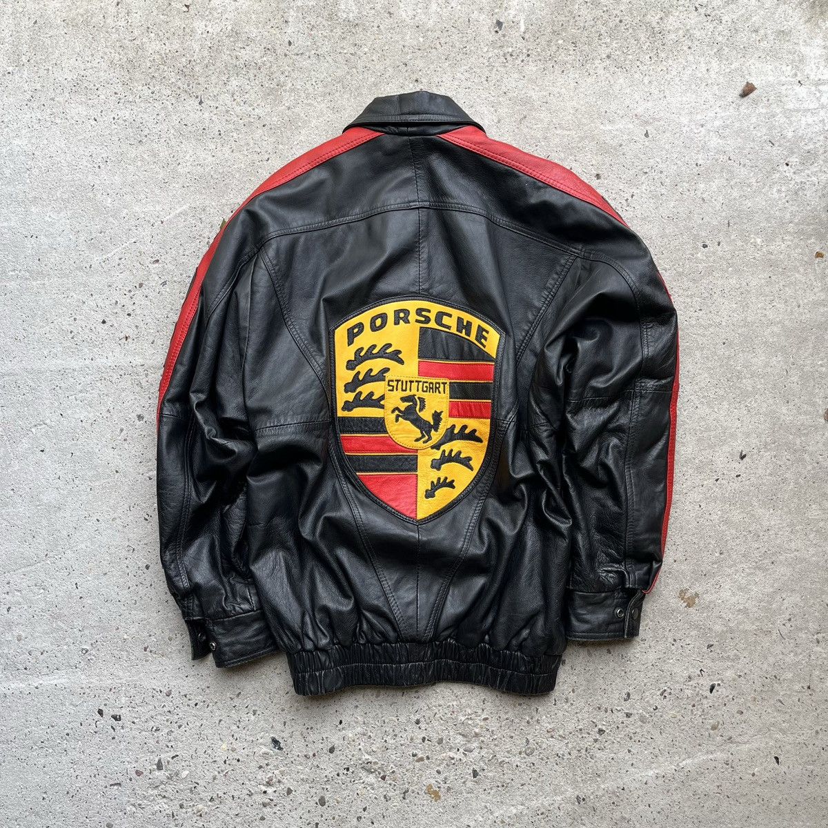 Porsche Design × Vintage PORSCHE RACING LEATHER JACKET BIG LOGO CAR F1 VINTAGE Size US M / EU 48-50 / 2 - 1 Thumbnail