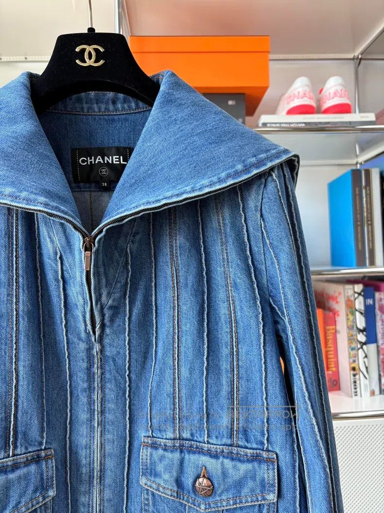 Chanel Chanel Hamburg series navy collar casual two-pocket blue d Size XS / US 0-2 / IT 36-38 - 2 Thumbnail