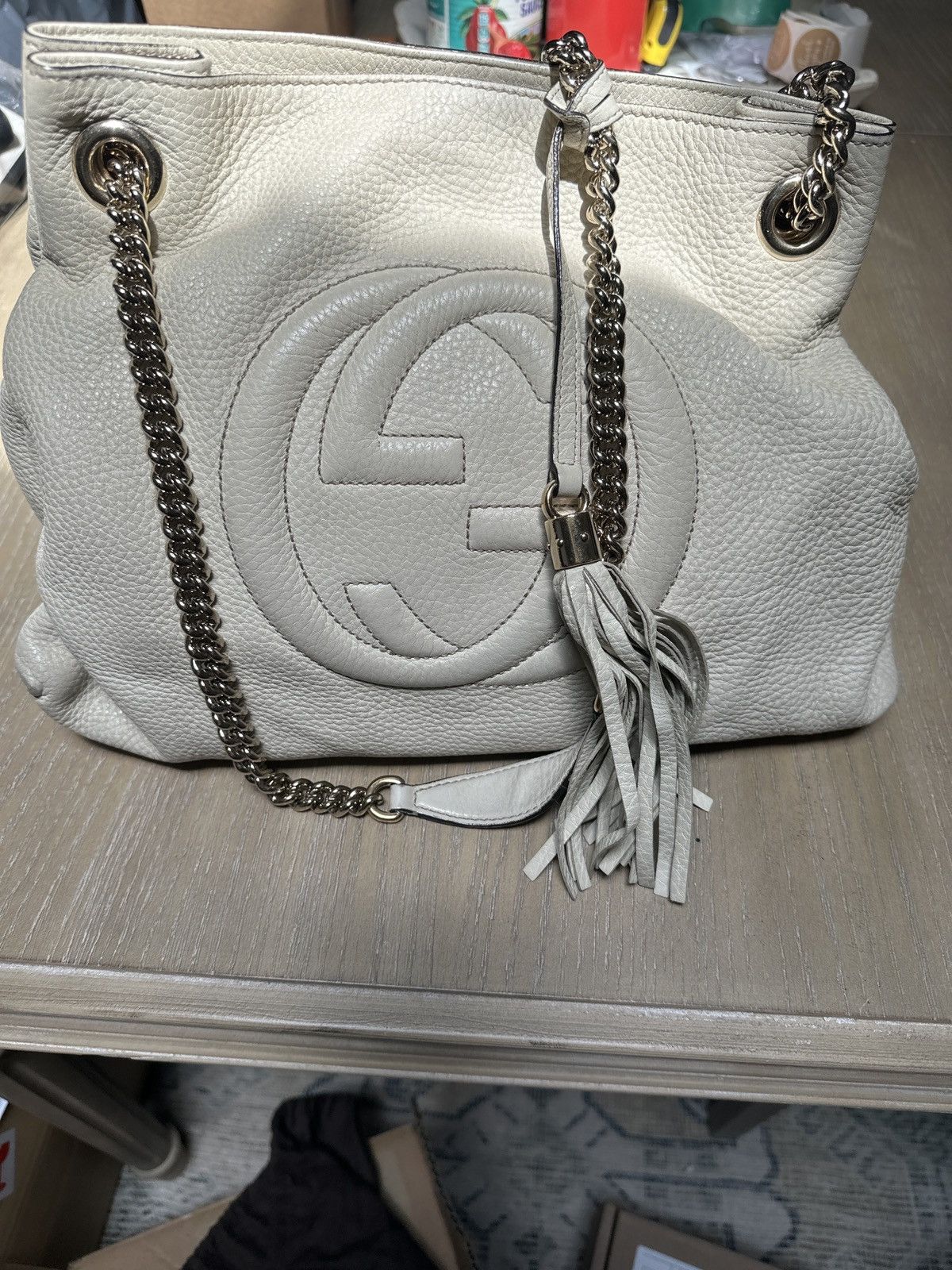 Gucci Gucci Cream Leather Shoulder Bag Size ONE SIZE - 12 Thumbnail