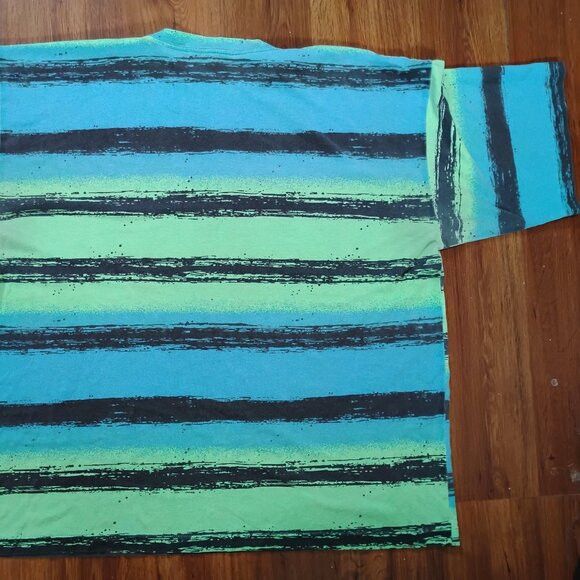 Other Vintage 90s Big Kanaka Island Gear Striped Neon T-Shirt Size US XXL / EU 58 / 5 - 7 Thumbnail