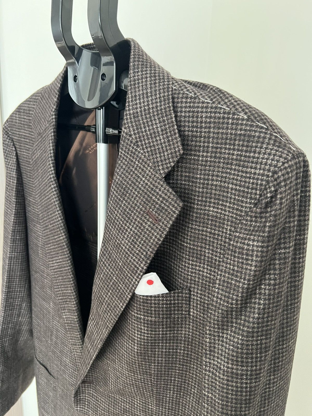 Barneys New York × Kiton Kiton Brown Houndstooth Cashmere Blazer Size 44R US / 54R Size 44R - 2 Thumbnail