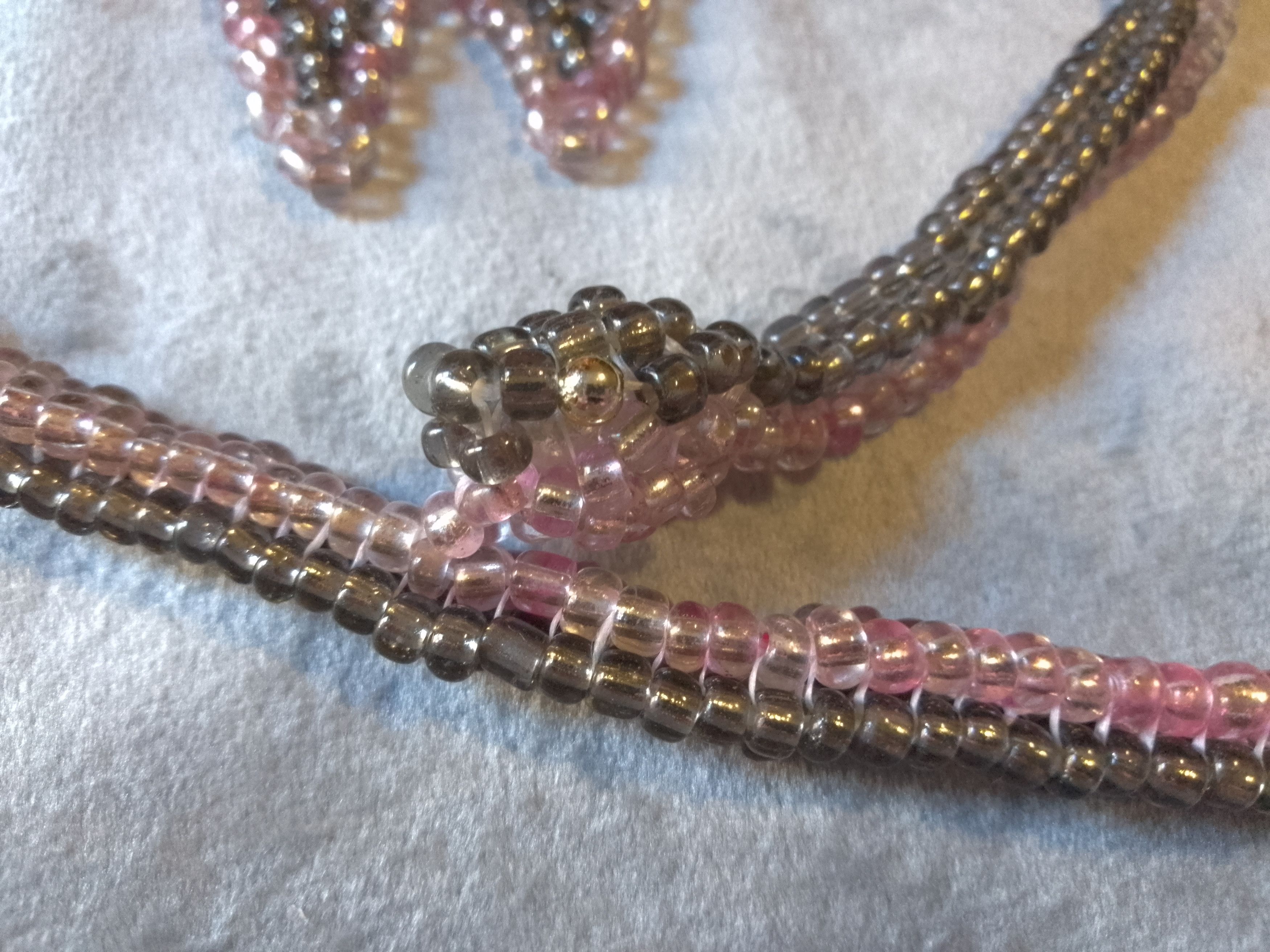 Handmade Necklace Snake shape metallic glass. Earrings Size ONE SIZE - 7 Thumbnail