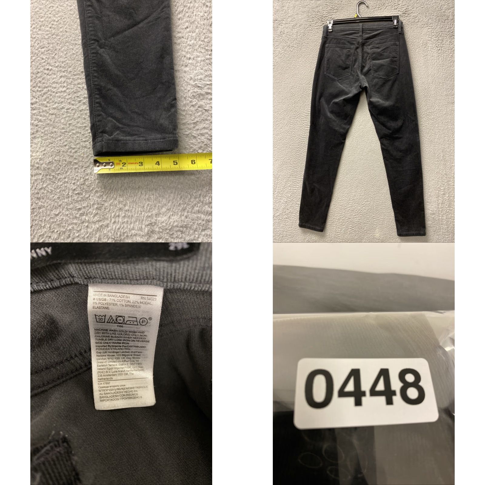 Banana Republic Banana Republic Pants Womens Charcoal Velvet Slim Tapered Zip Pockets 29x31 Dress Work Casual Size 29" - 8 Thumbnail