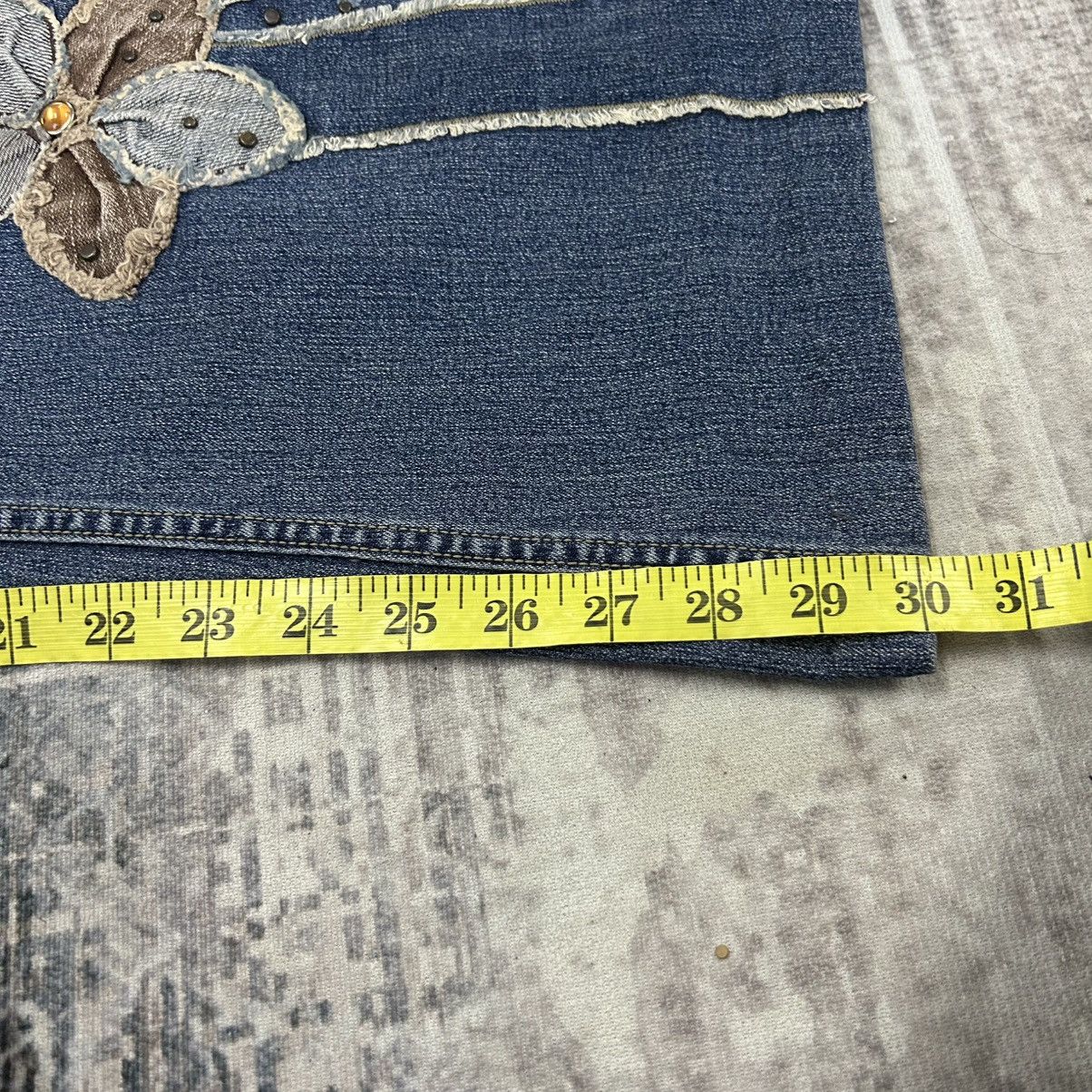 If Six Was Nine Embroidery Flower Flared Pants Size US 29 - 21 Thumbnail